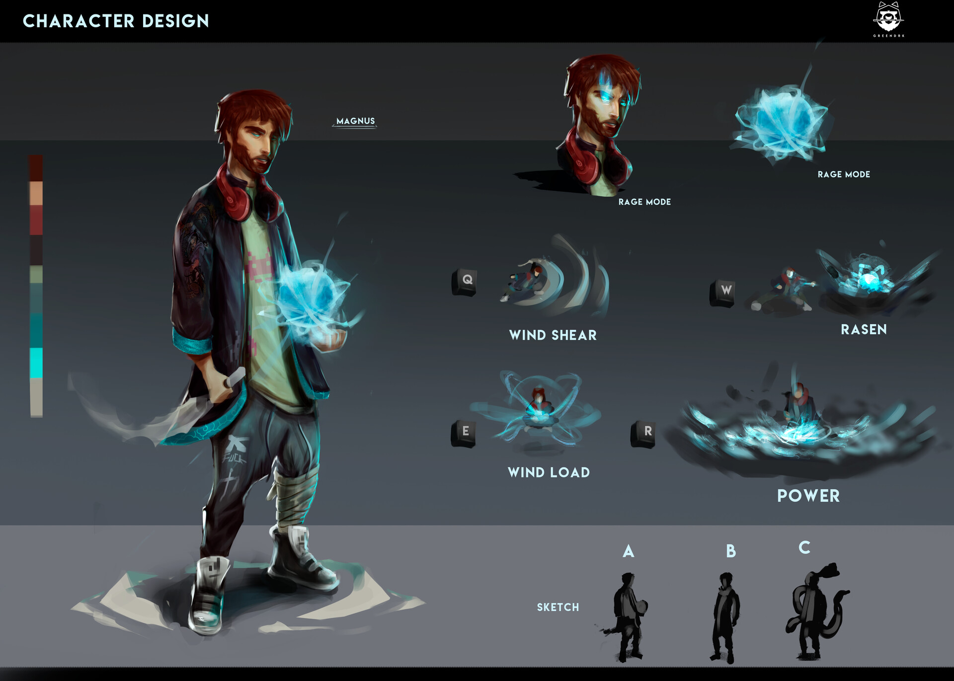 Artstation Magnus The Wind Master Character Design Danilo Garcia Greendrk