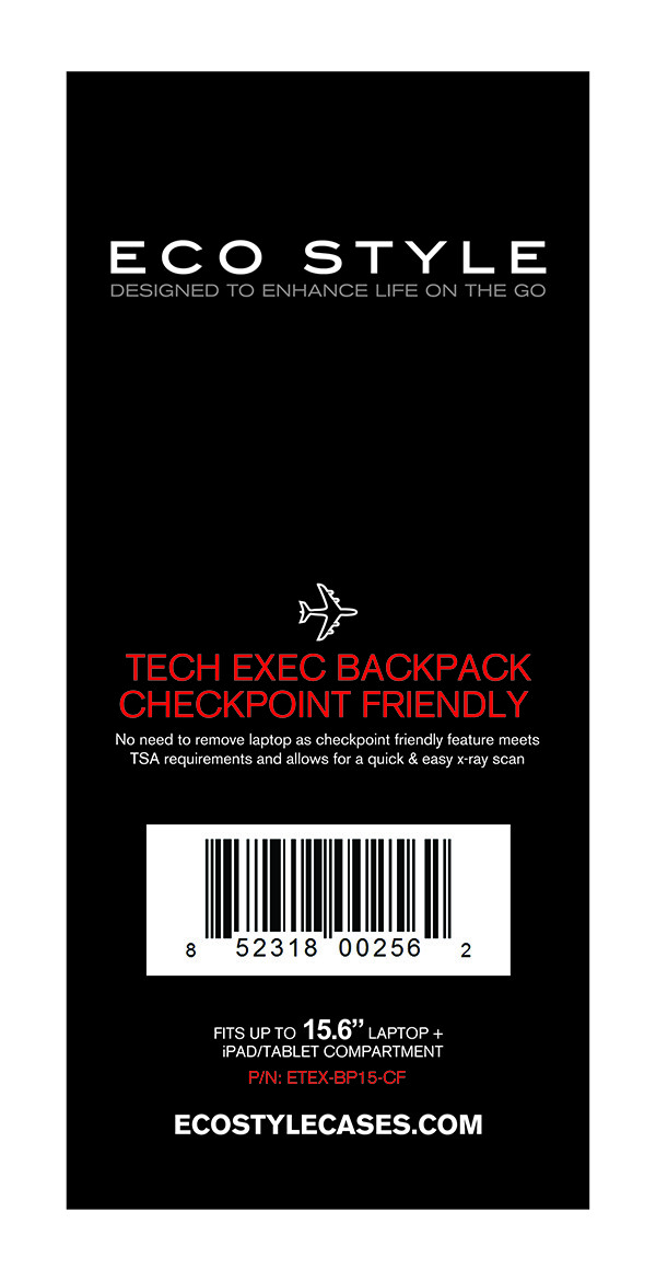 Christopher Garcia - ECO STYLE TECH EXEC BACKPACK HANGTAG