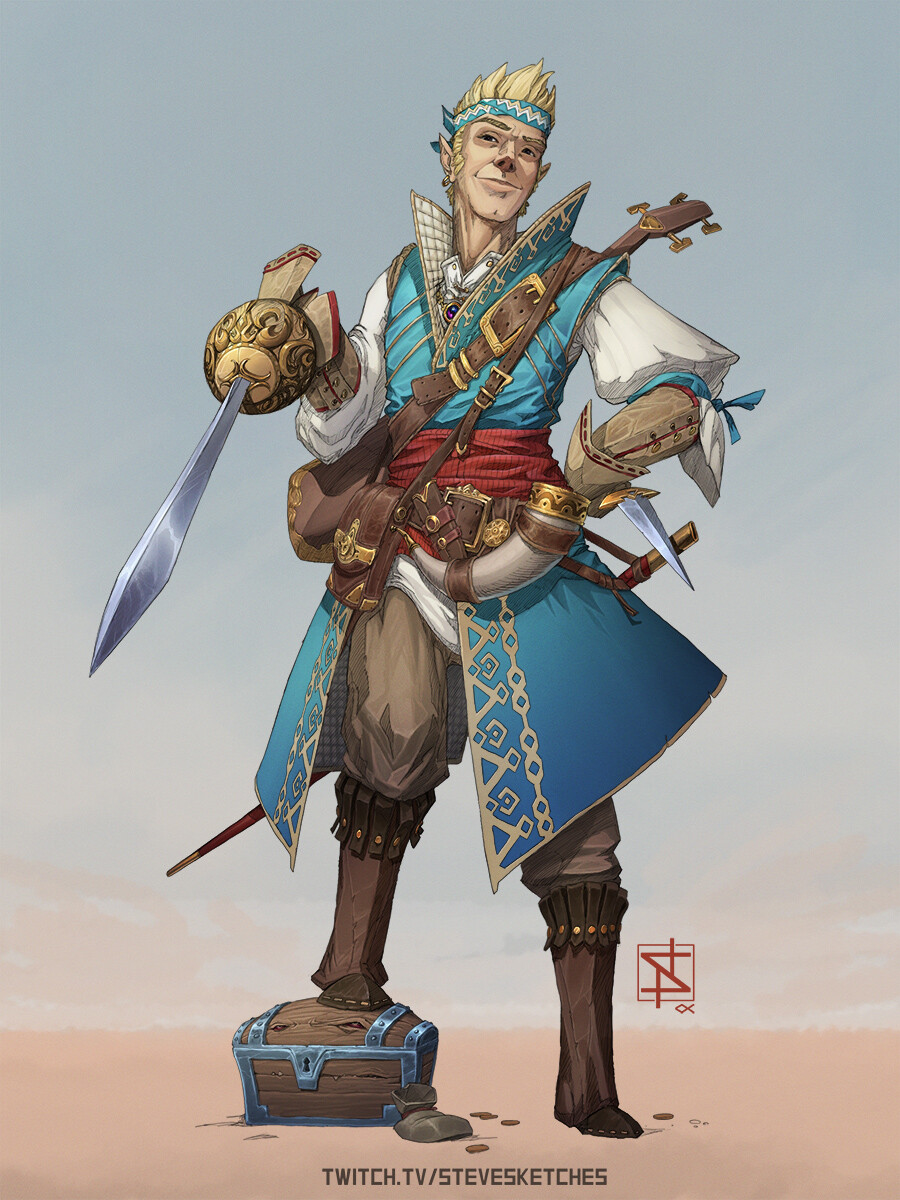 ArtStation - Half Elf Bard, Stephen Nickel