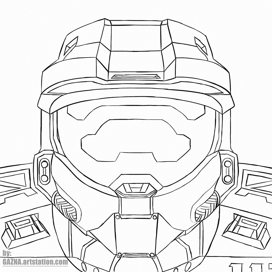 Halo Master Chief Helmet Drawings