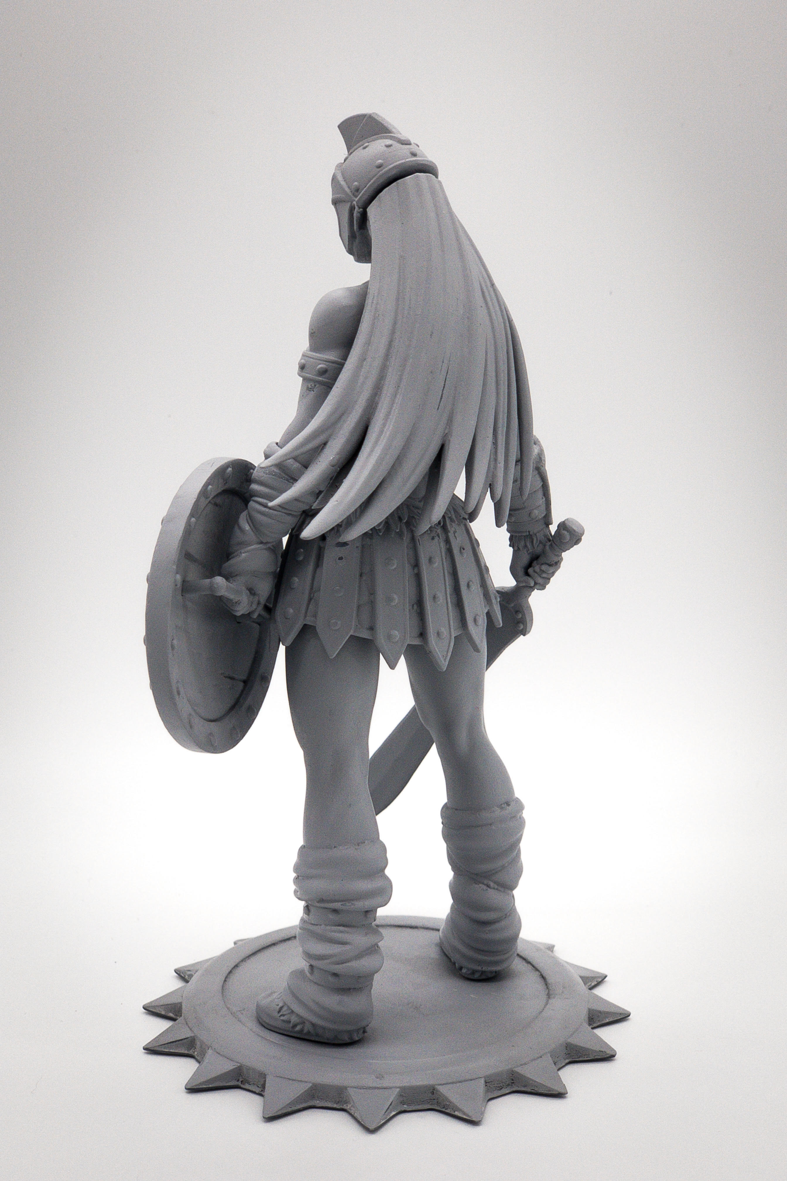 photo of 3D print with light gray primer
