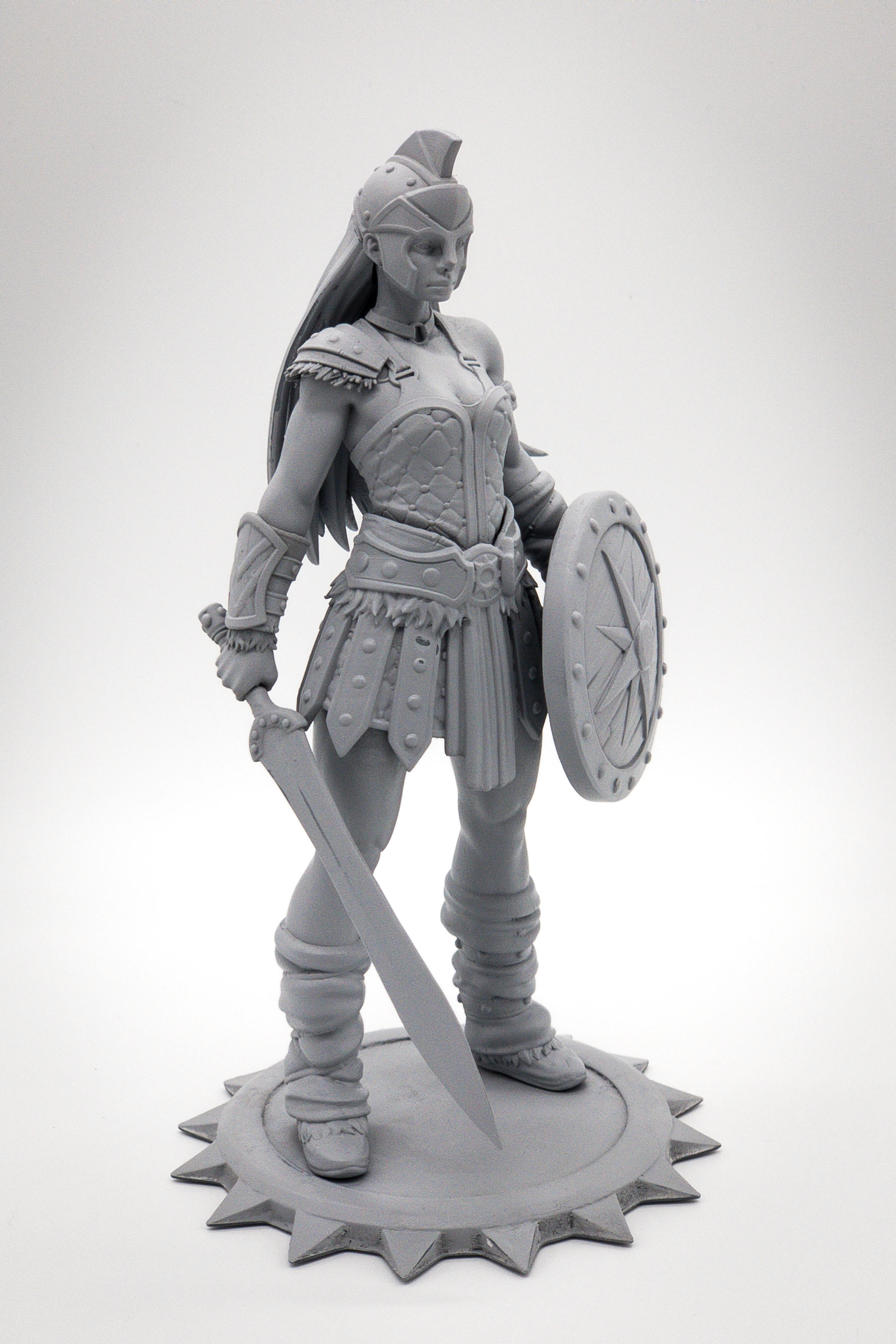 photo of 3D print with light gray primer