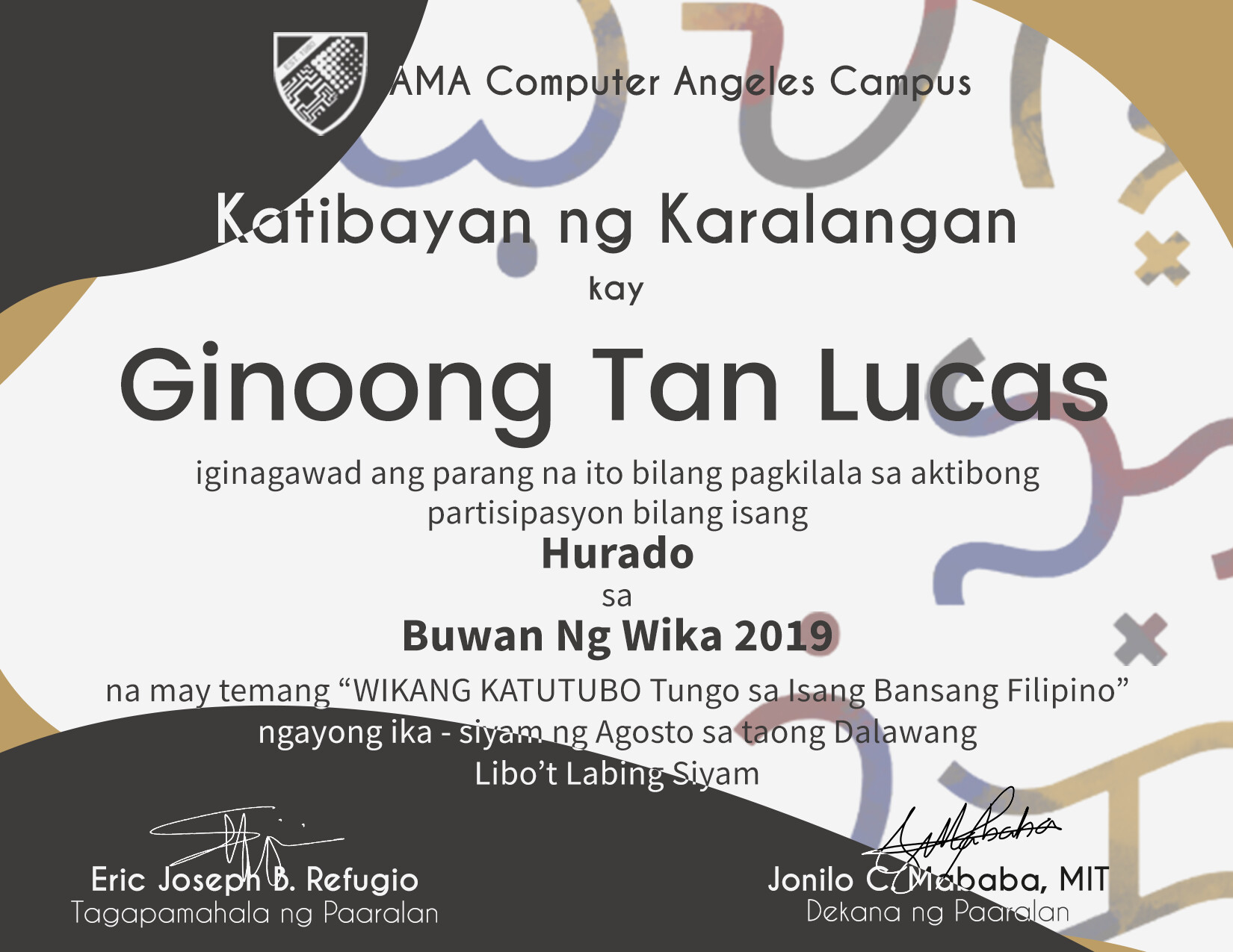 Artstation Ojt Certificate Sample Juan Paolo Rodrigo Denaga Iii