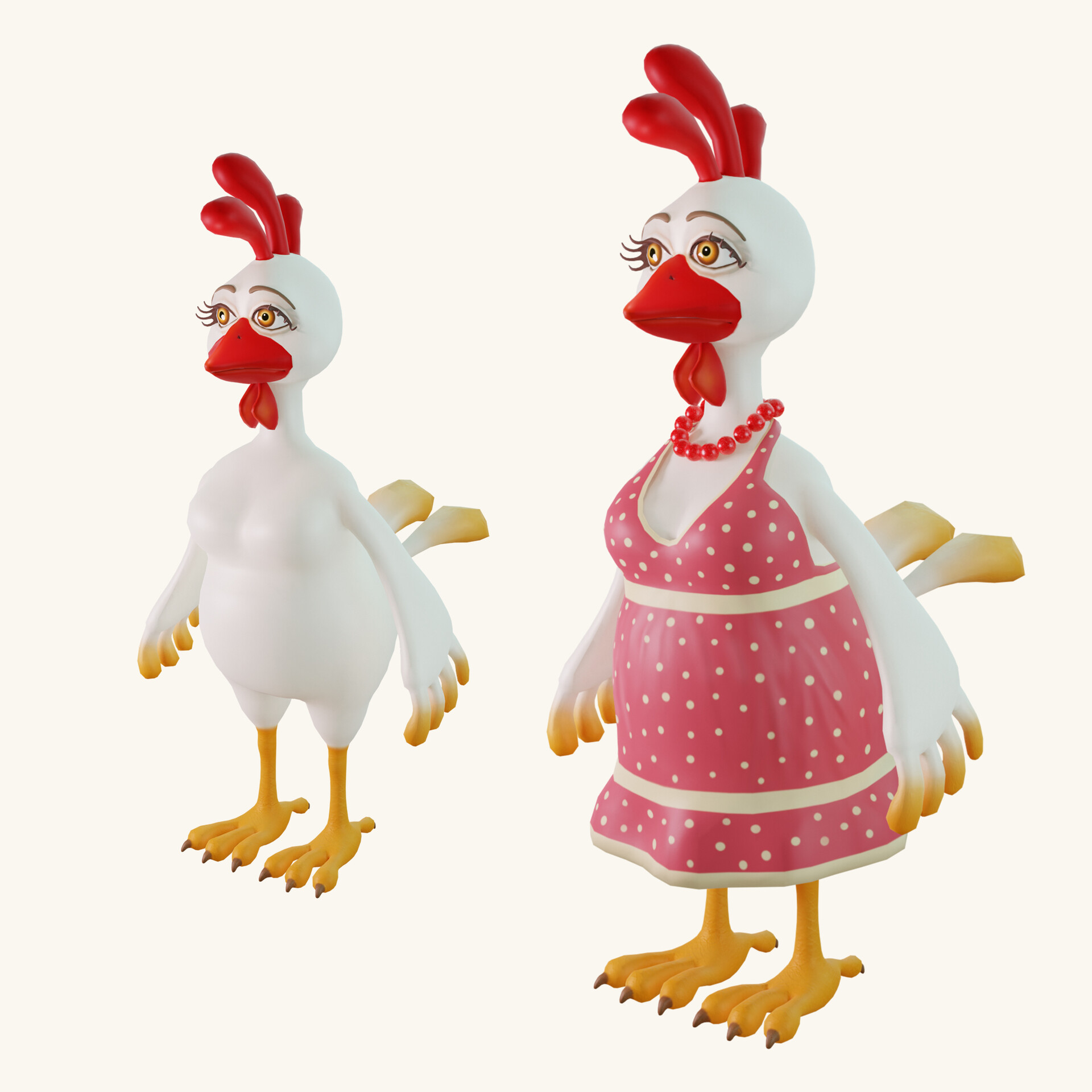 ArtStation - Stylized cartoon character chicken 3d model