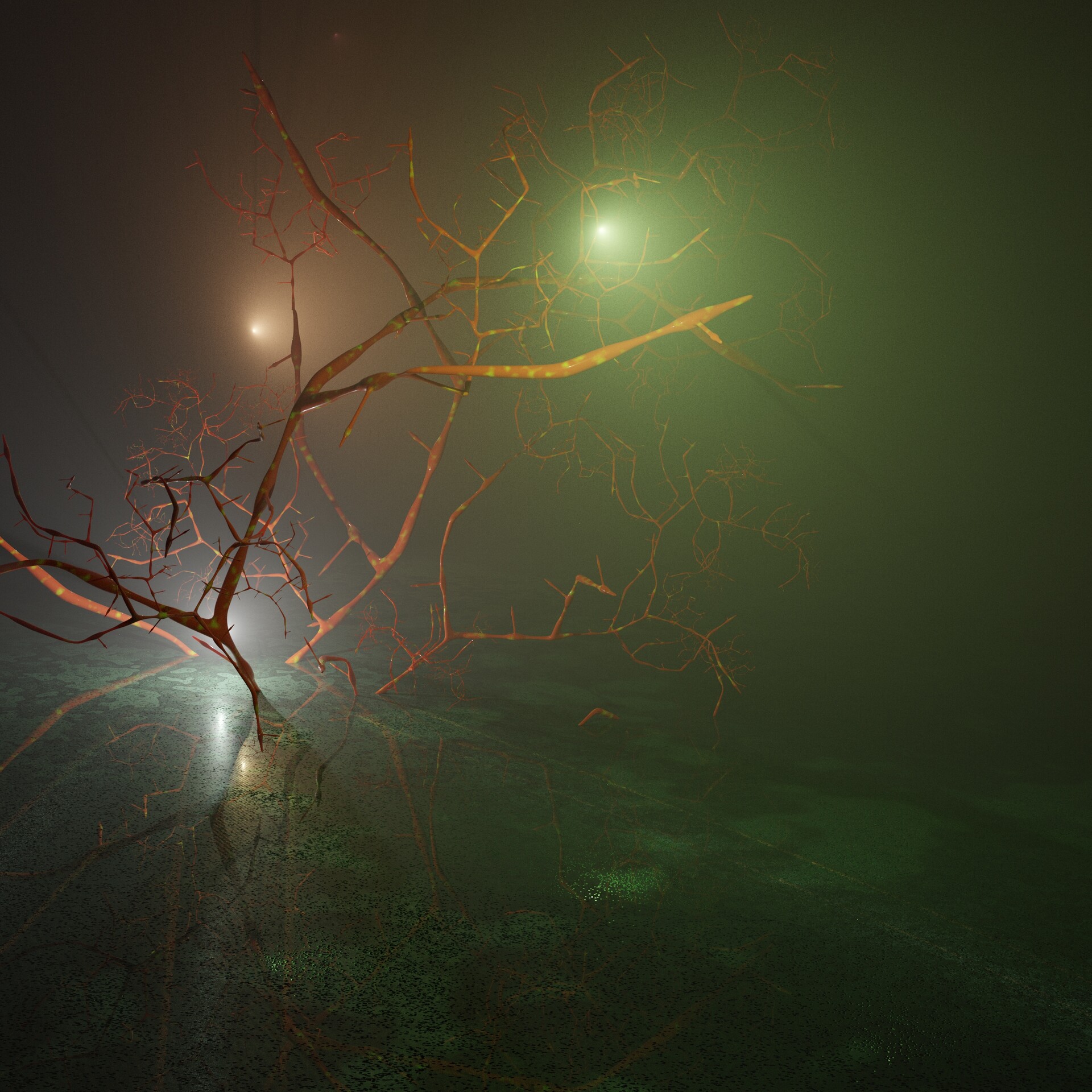 ArtStation - Tree in the fog