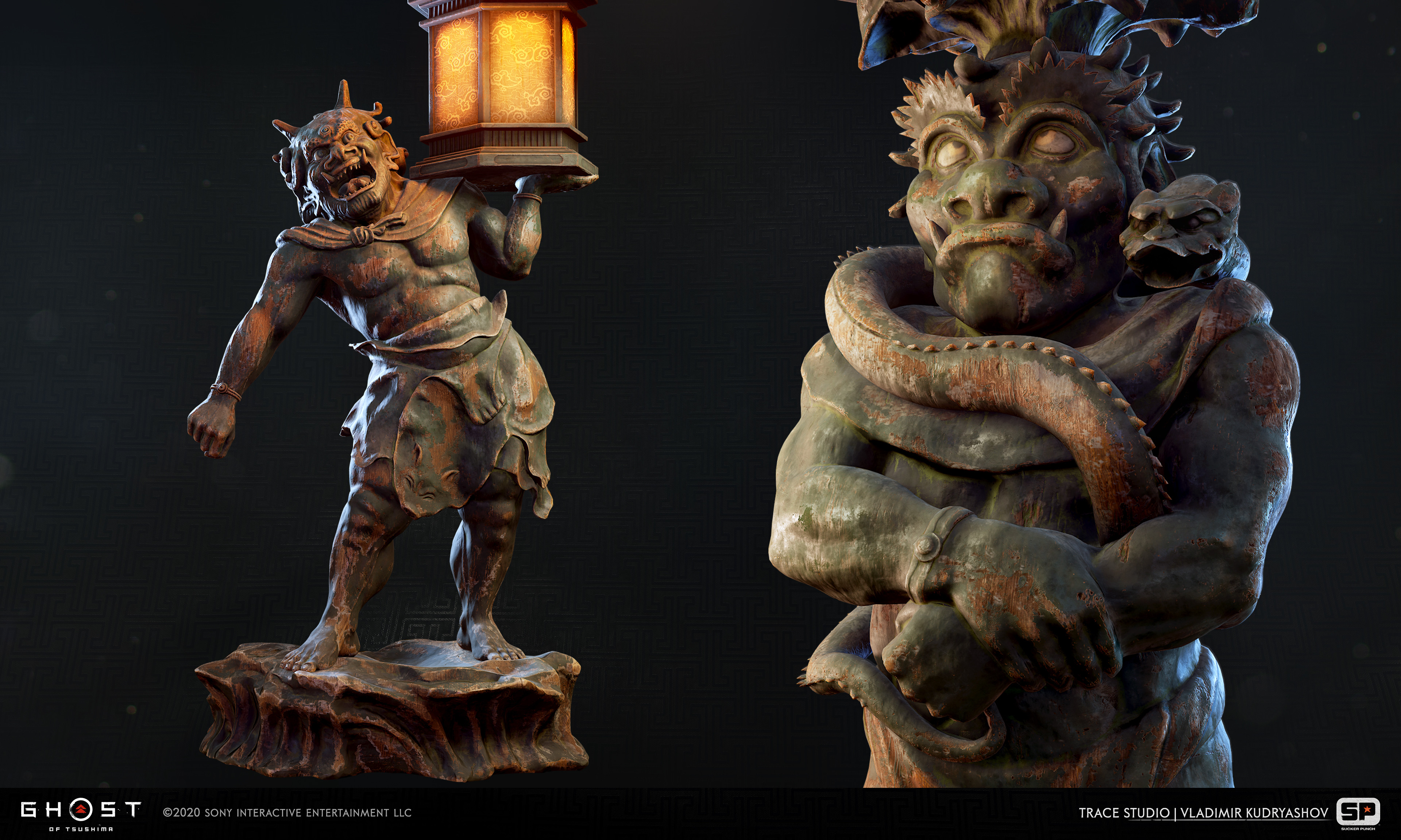 TRACE studio Ingame asset for Ghost of Tsushima Tentoki and Ryutoki