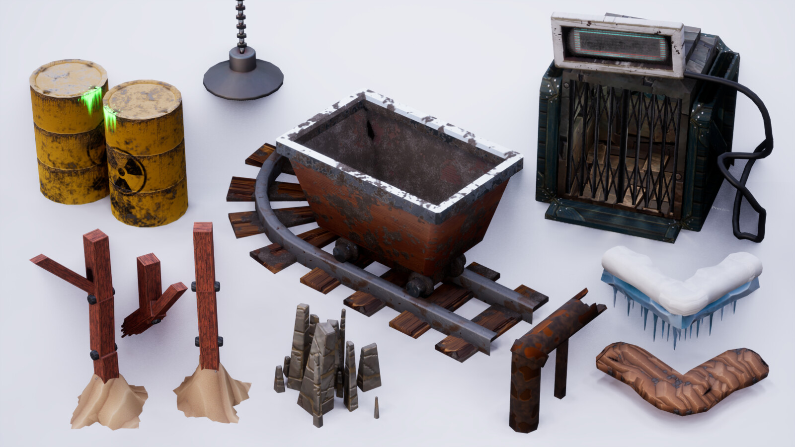 Various props in the levels