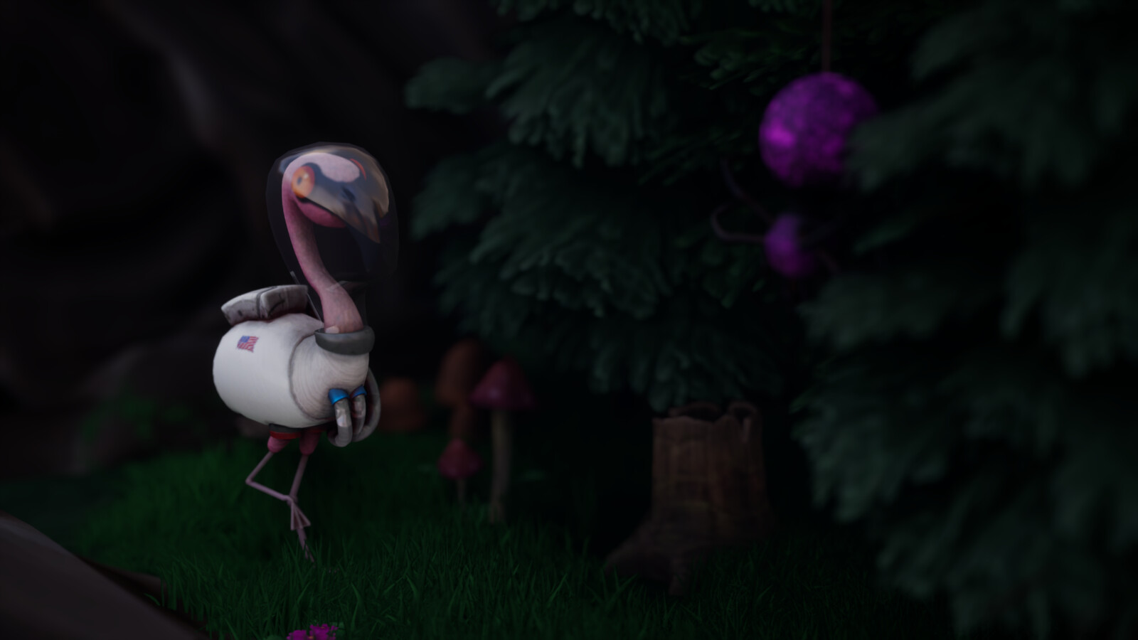 Buzz and Tony hang. In-game. Shrubs, grass and trees are from the UE4 marketplace