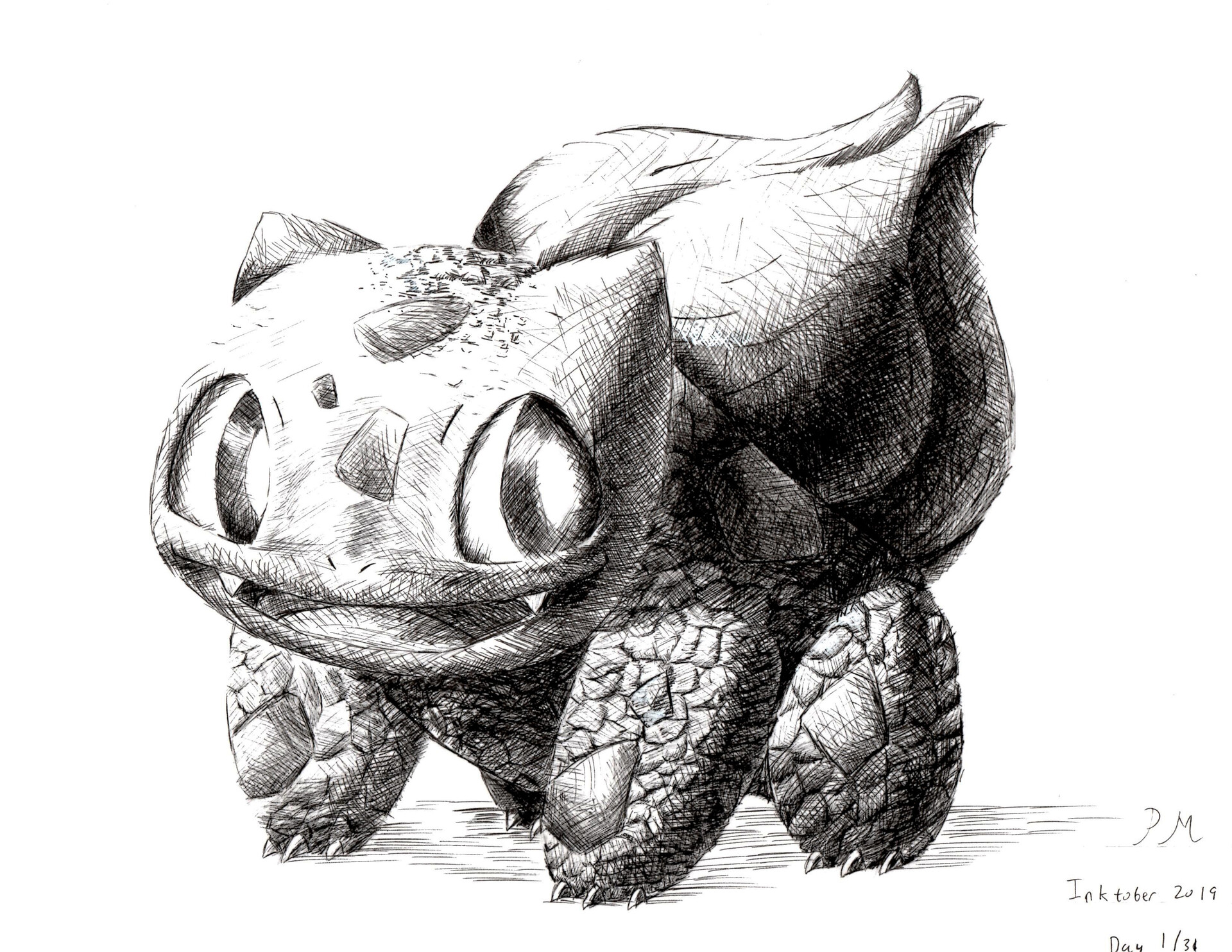 Drawing a pokemon everyday Day 1 Bulbasaur  rpokemon