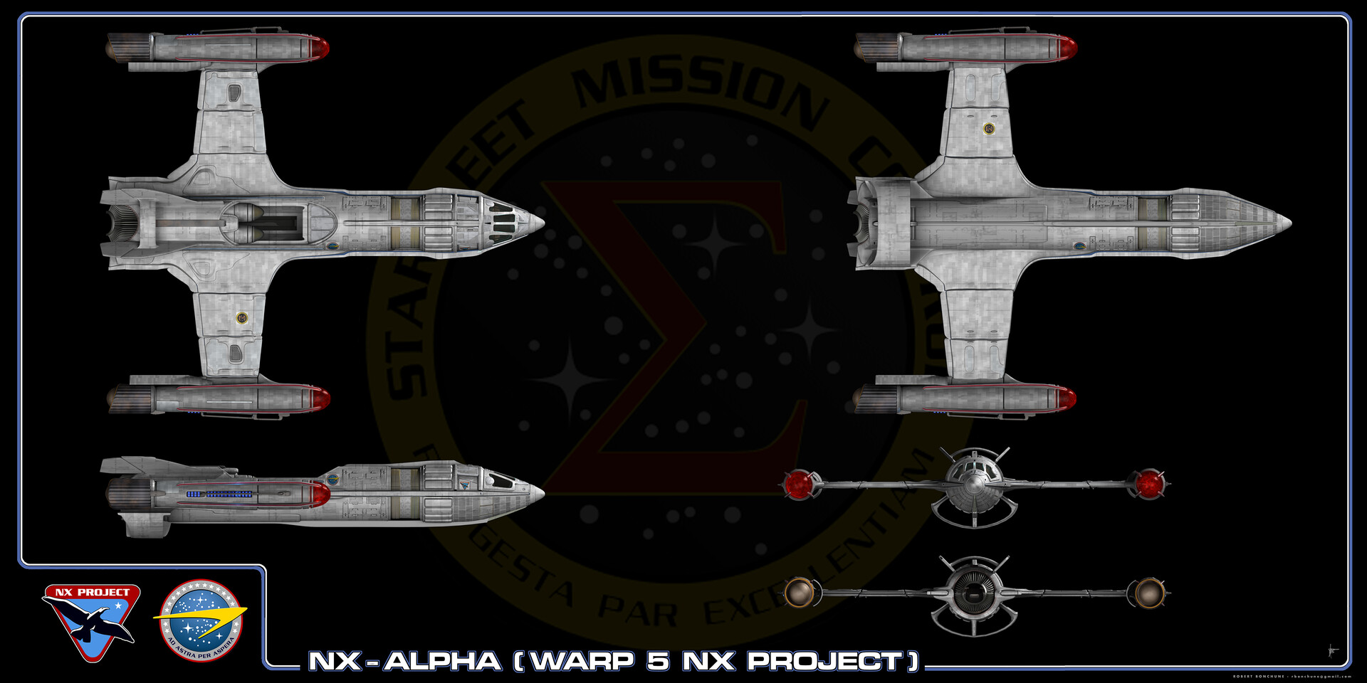 NX-Alpha-MODELE Model-Vaisseau métal modèle-Star Trek-NEUF NEUF dans sa boîte 