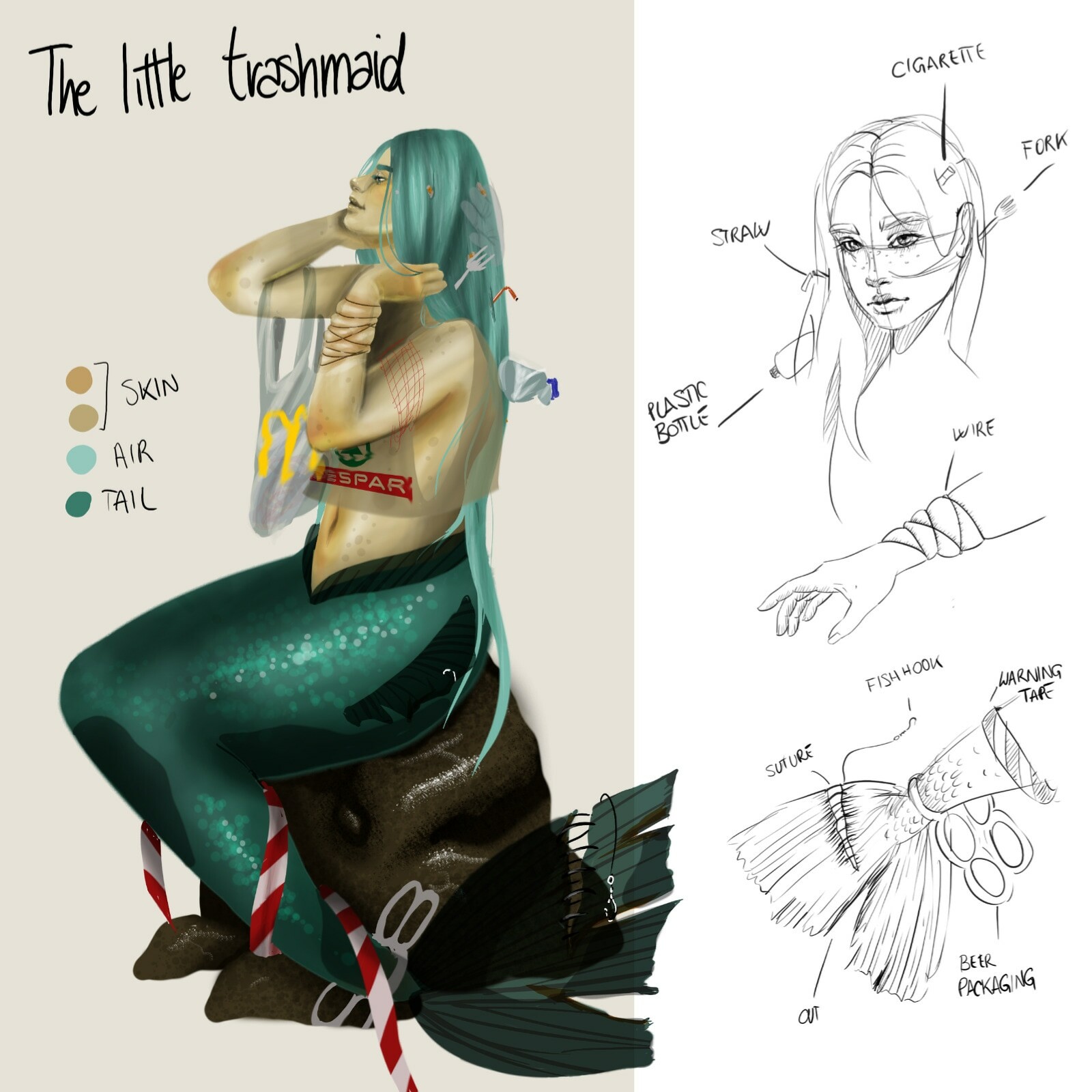 The Little Trashmaid Chapter 1 Chiara Grattà - Character design - The little trashmaid inspired
