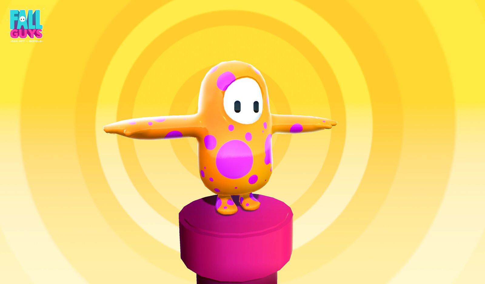Fall Guys Fan Art Bubble Pop Skin on Model