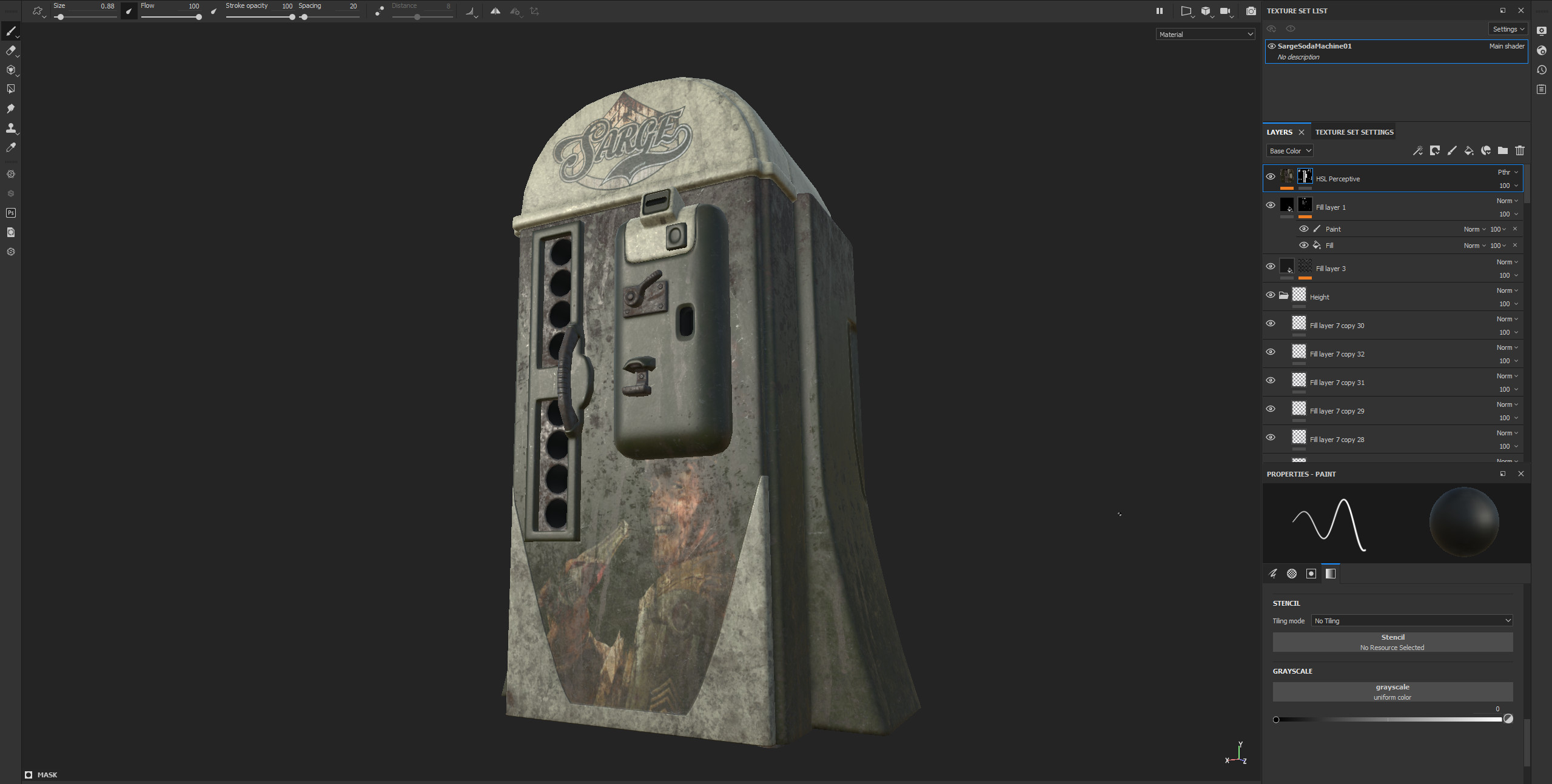 Sarge Soda Machine in Substance Painter