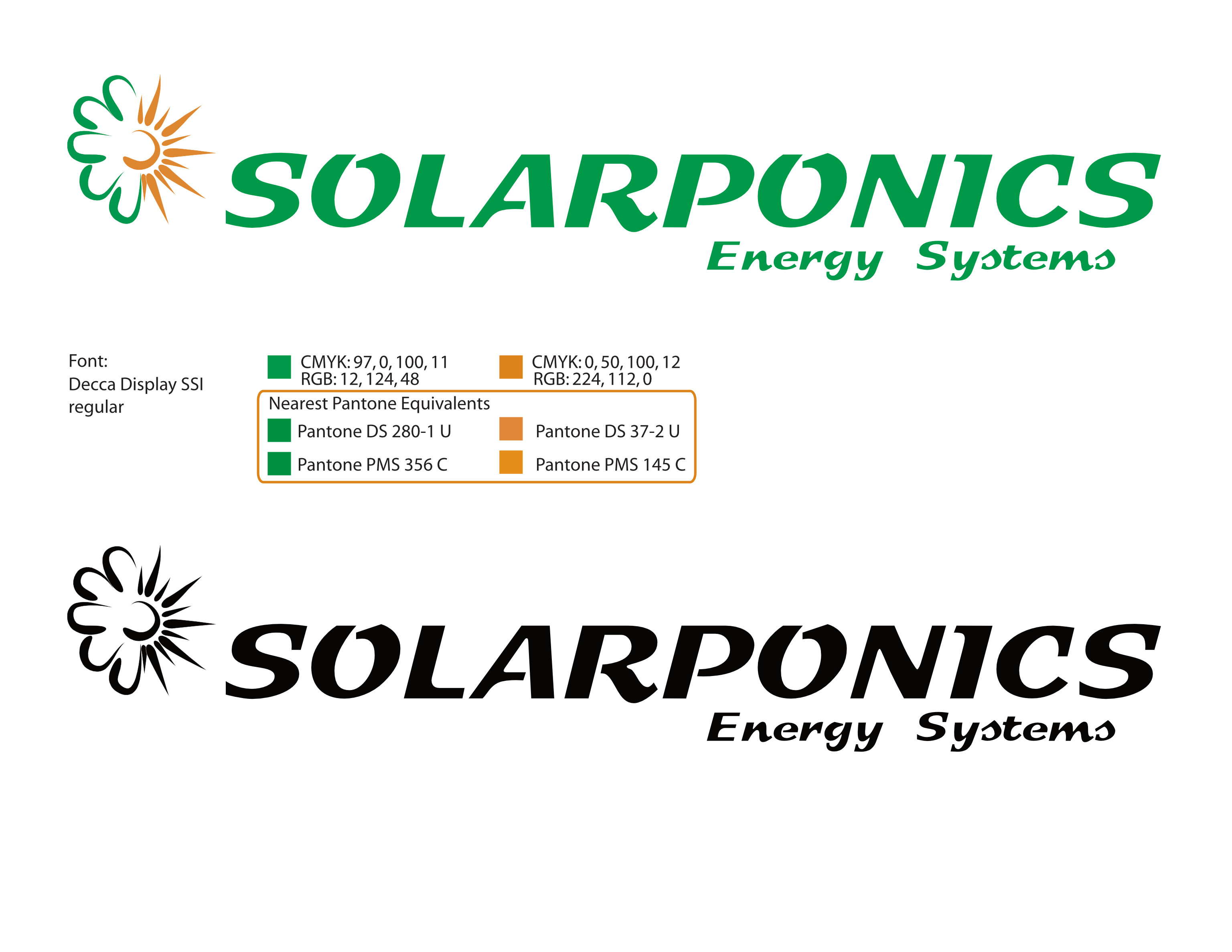 Corp ID | logo definition developed for a sustainable energy / solar contractor; graphic style was established here first, and informed the equinox illustration.