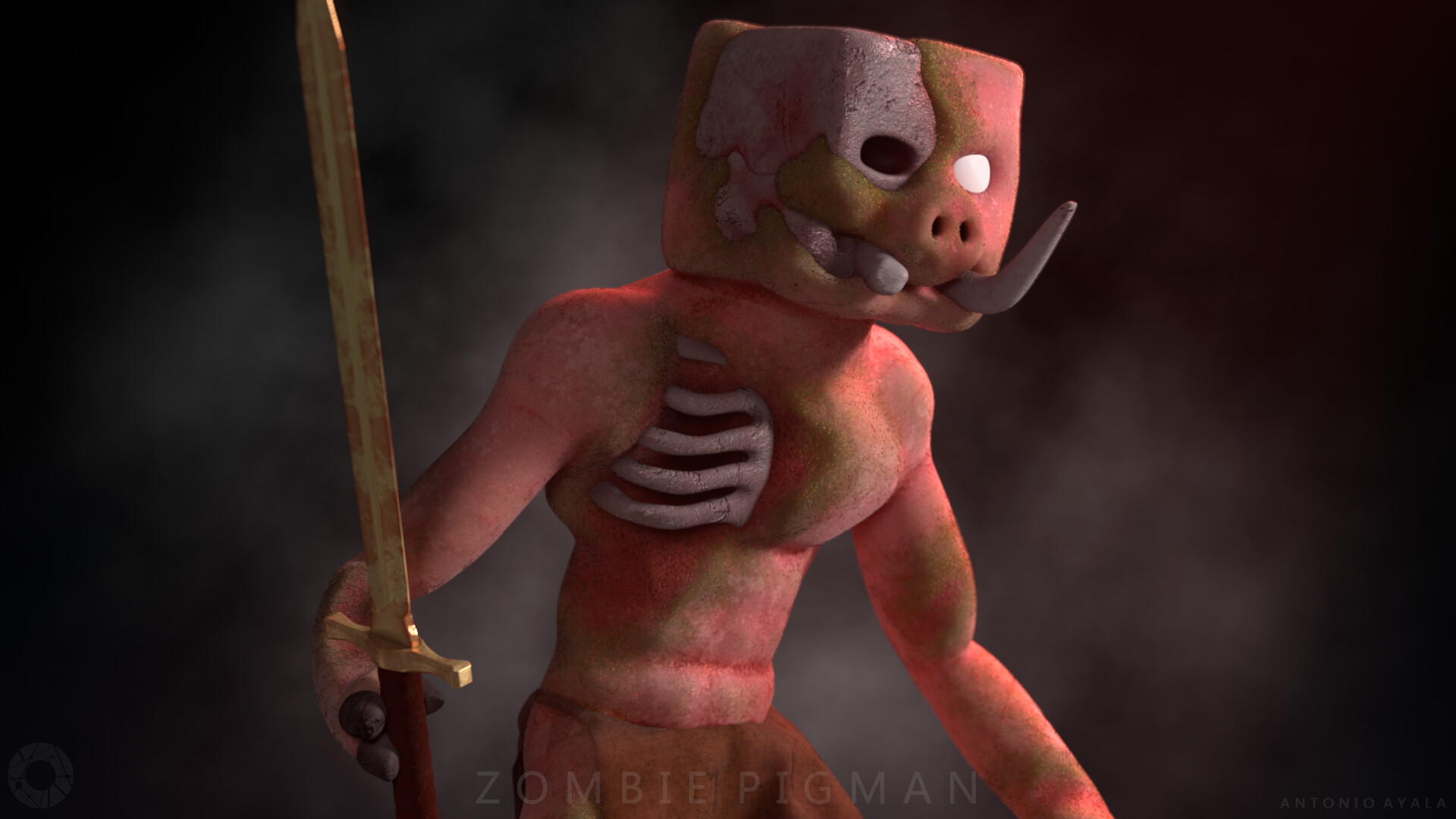 Artstation Zombie Pigman Minecraft Fanart Antonio Ayala