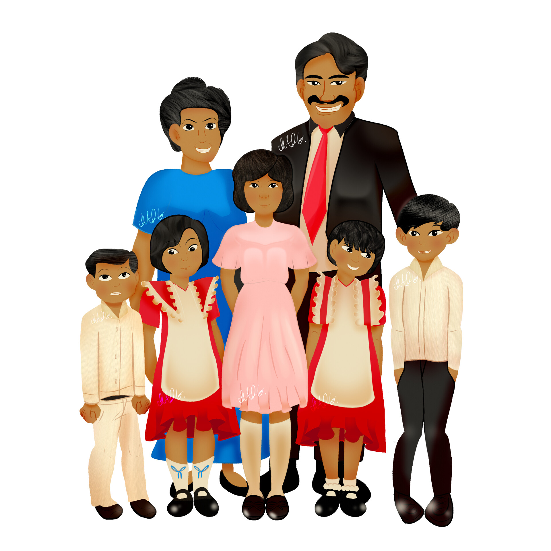Michael Angelo Go Filipino Family Illustration