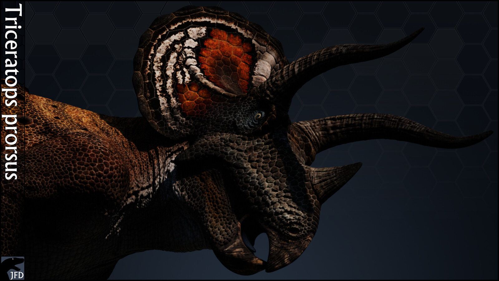 Triceratops prorsus head full render.
