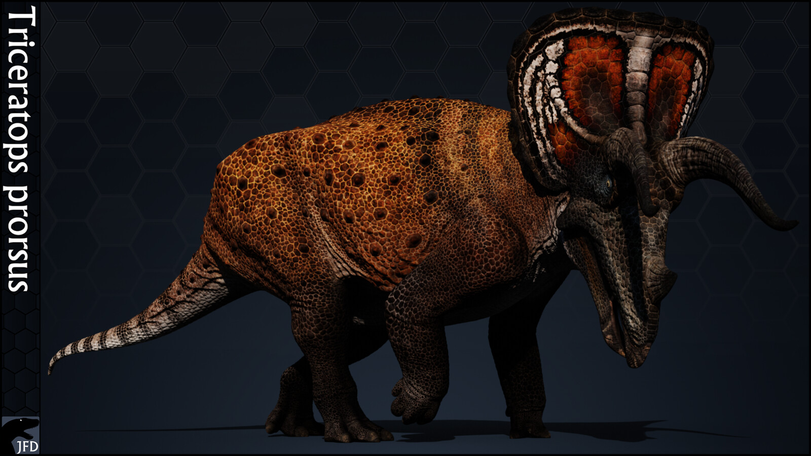 Triceratops prorsus full body render.