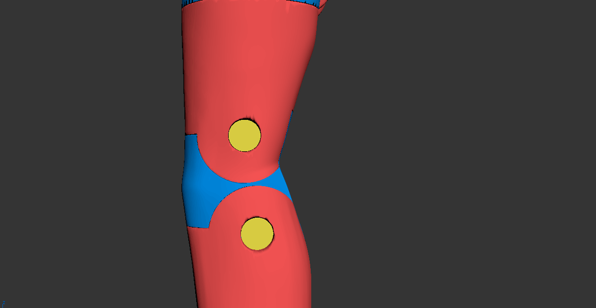 Close up of the leg rotation around the knee joint