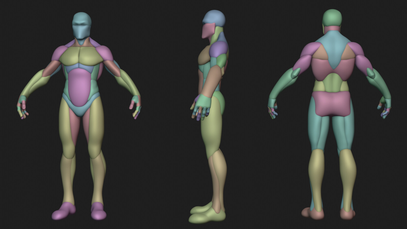 Character based. Stylized male Base Mesh. Блокинг Zbrush. Blockout 3в. Анатомия игровых персонажей