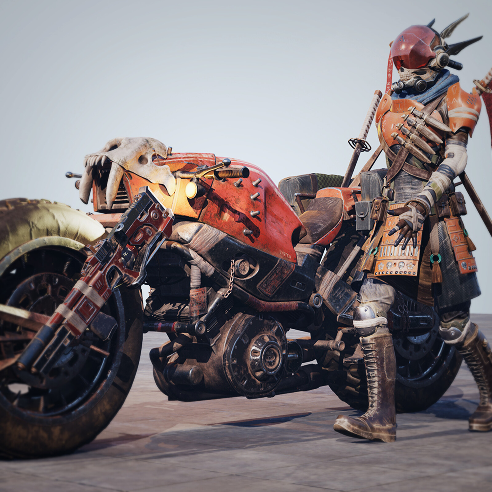 Sci-fi Samurai 3D CG Character and his Mad Max esque motor bike  Real-time UE4 Unreal Engine

Real-time Sci-fi Samurai 3D CG Character UE4 Unreal Engine