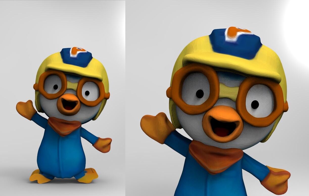 Artstation Porong Porong Pororo Character Pororo Model Heesung Kim
