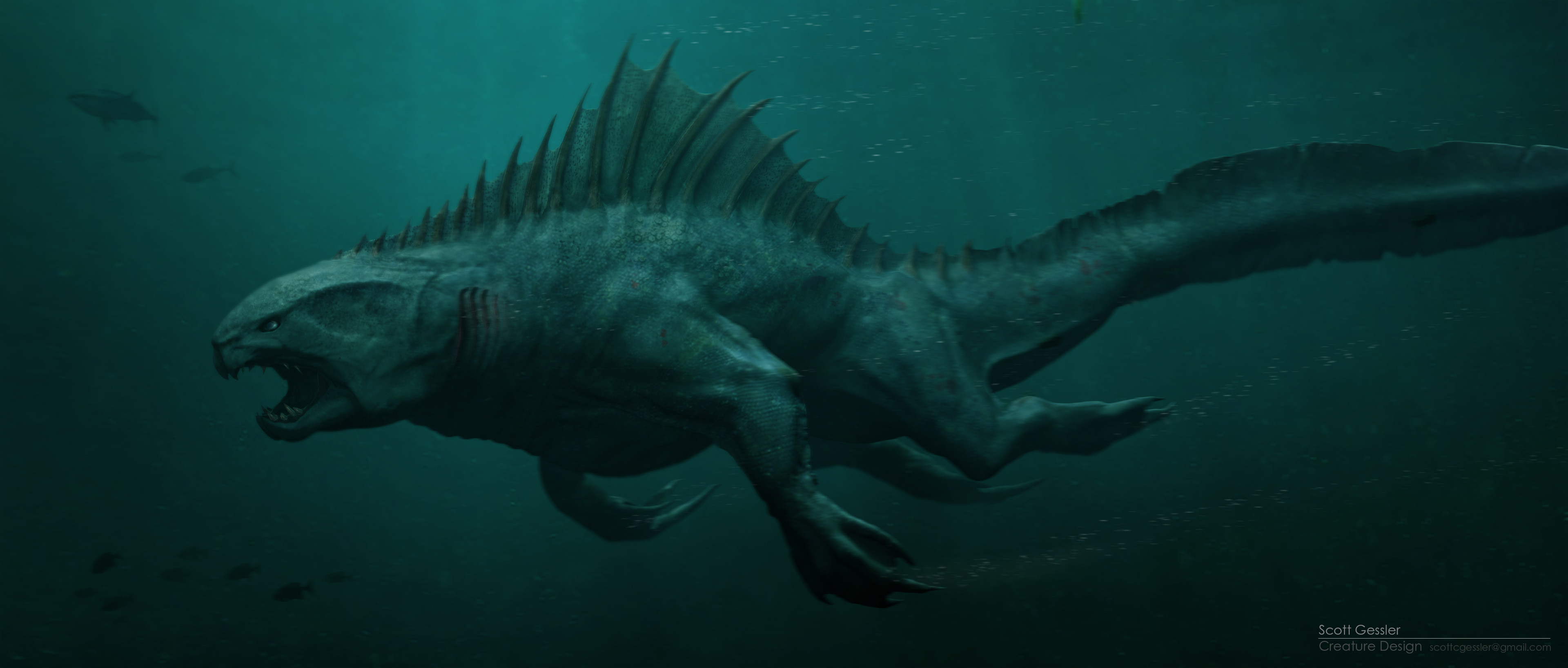 A new species of amphibious dinosaur.