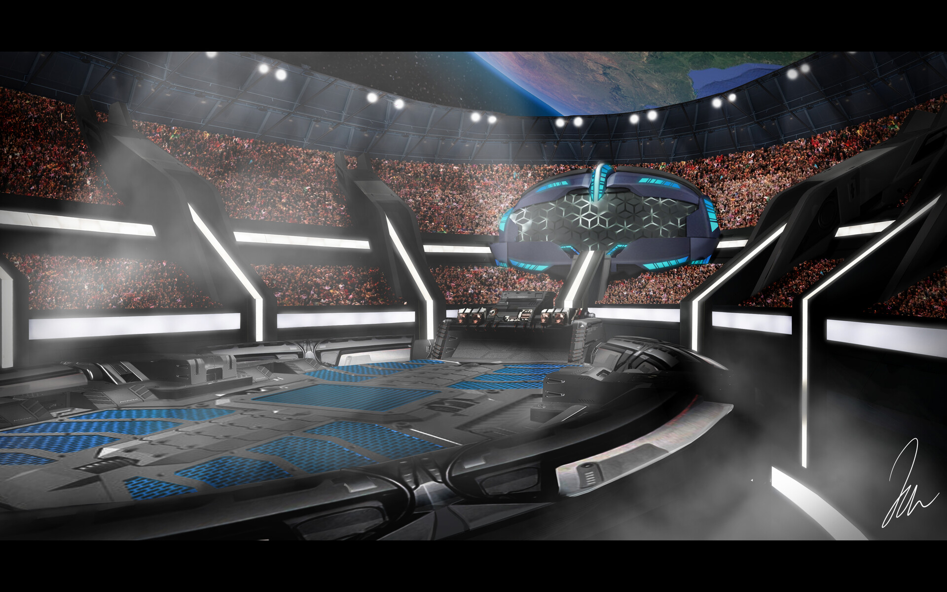 Artstation Galactic Coliseum Sci Fi Arena Concept