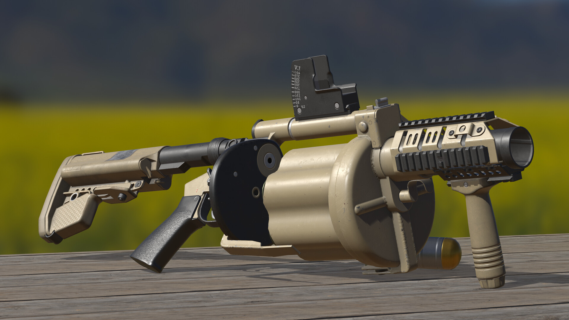M32 Grenade Launcher.