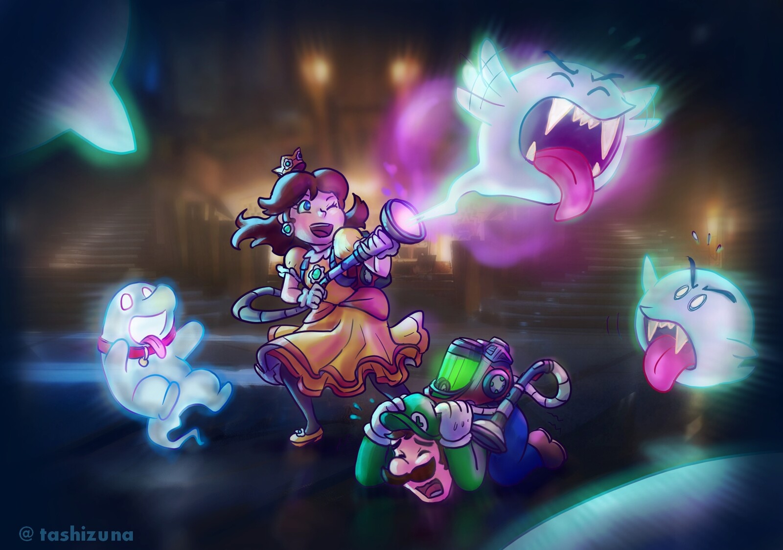 tashizuna . - [2019] Daisy Luigi's Mansion fanart