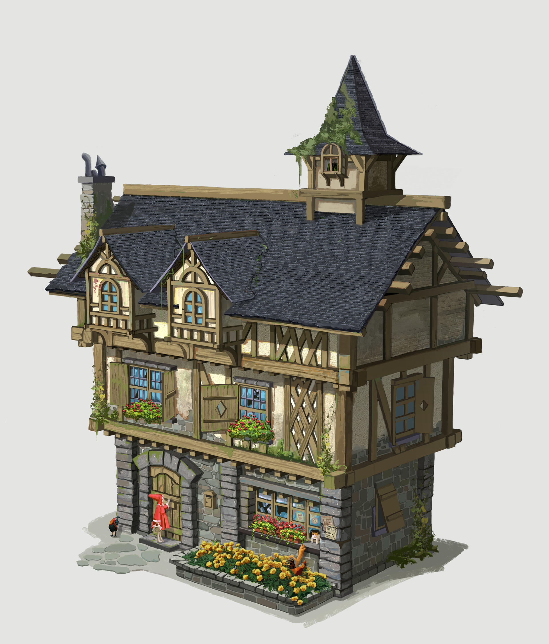 ArtStation - European basic building design