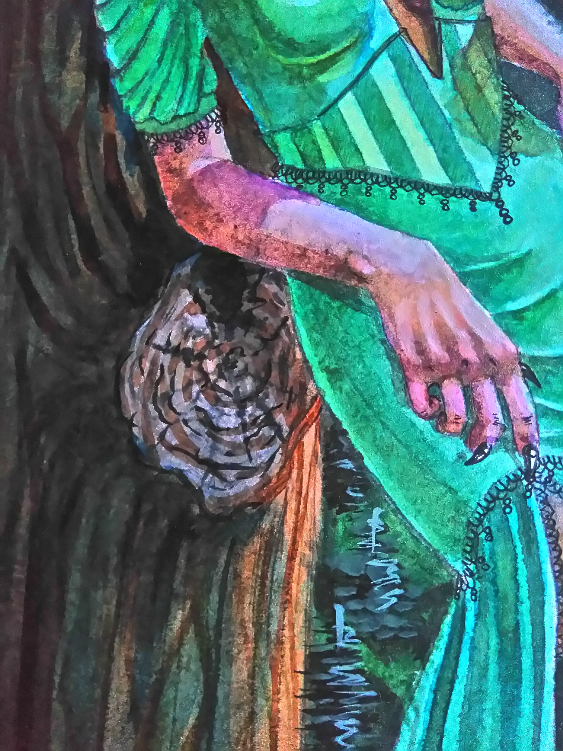 My Goddess in Acrylic on 4x6 canvas by WickedSyn82 on DeviantArt