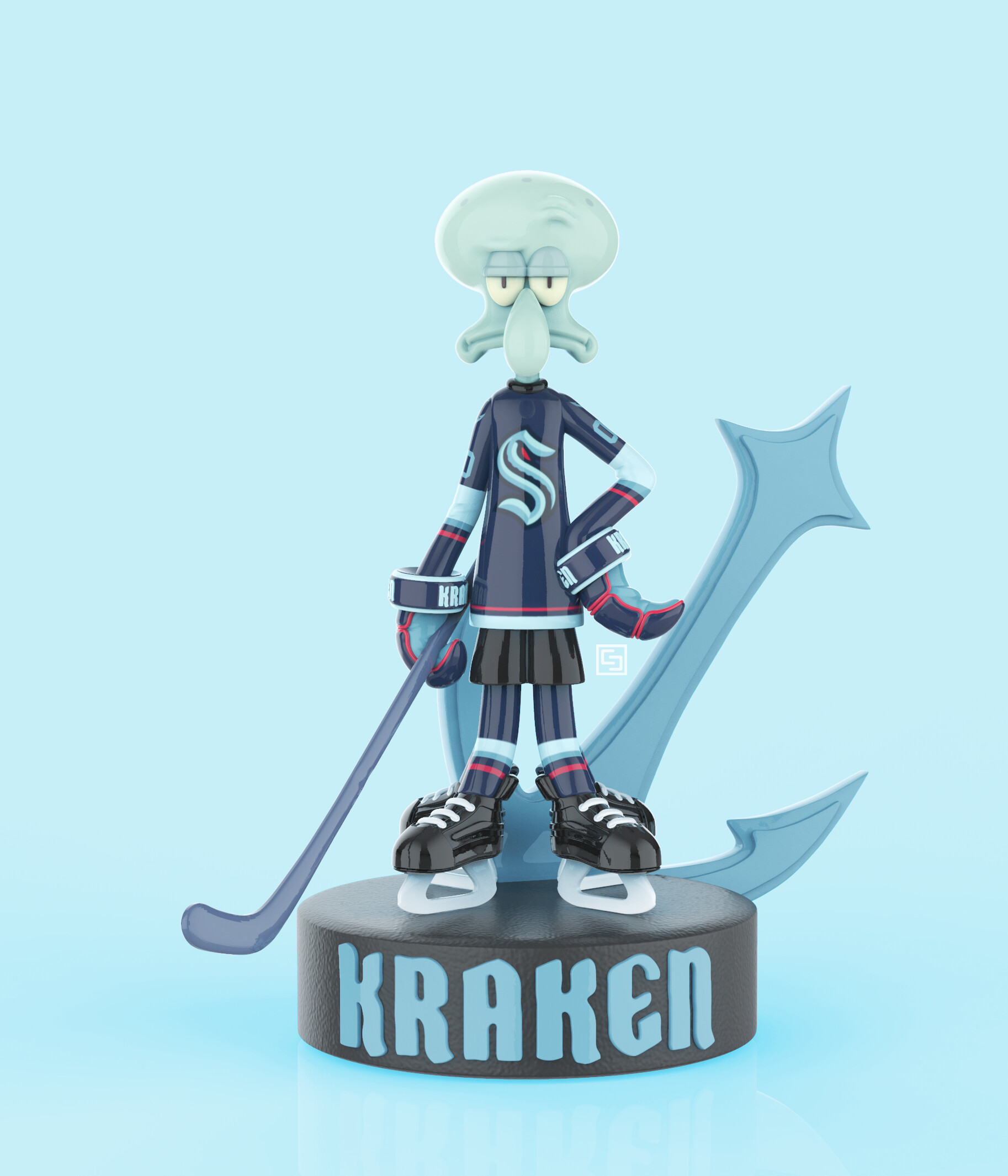 sparky on X: @SeattleKraken #SeattleKraken MascotBilly the Squid in  official KrakenPlaid  / X