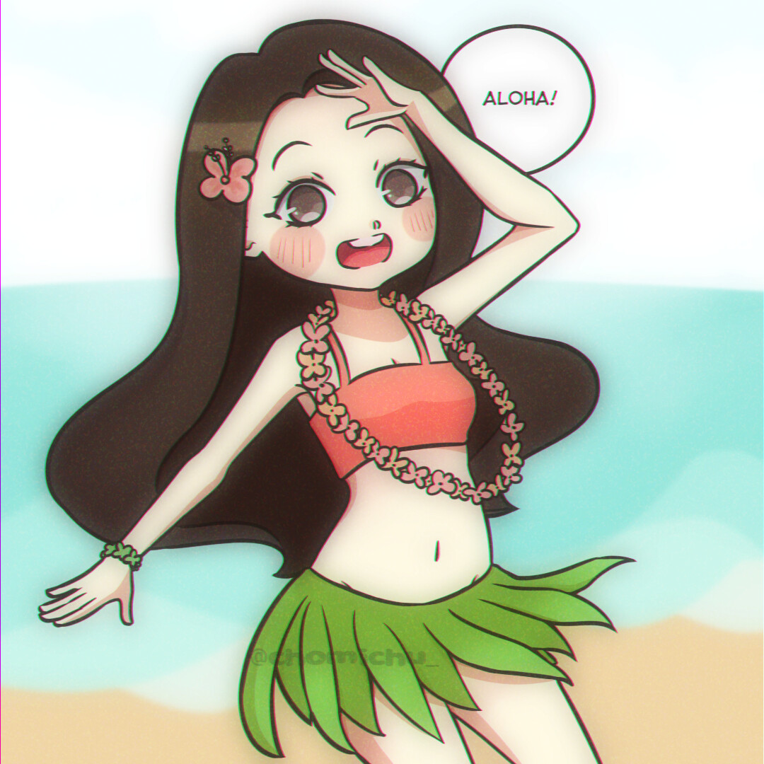 Decided to finally redraw my Hawaii OC after going down a research rabbit  hole for Hawaii's human name! (Warning for second picture: whitewashed  Hawaii, drew it before I learned about Hawaiian culture,