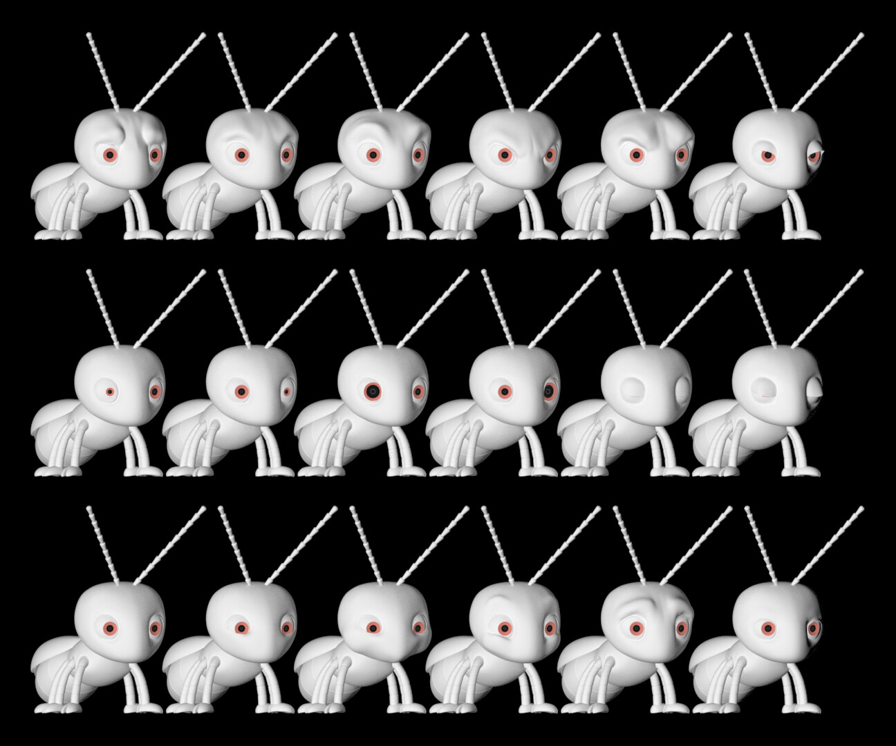 Blendshapes for the firefly, named Beans.