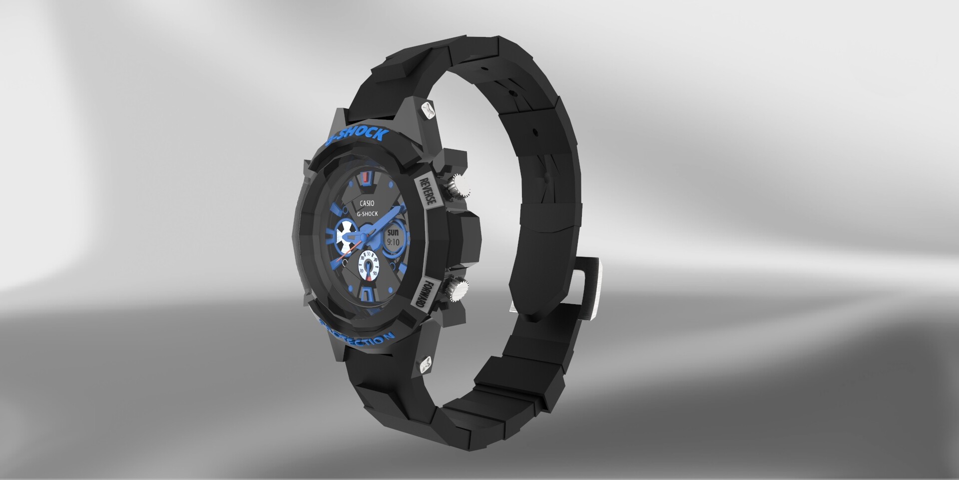 G shock 3d model top