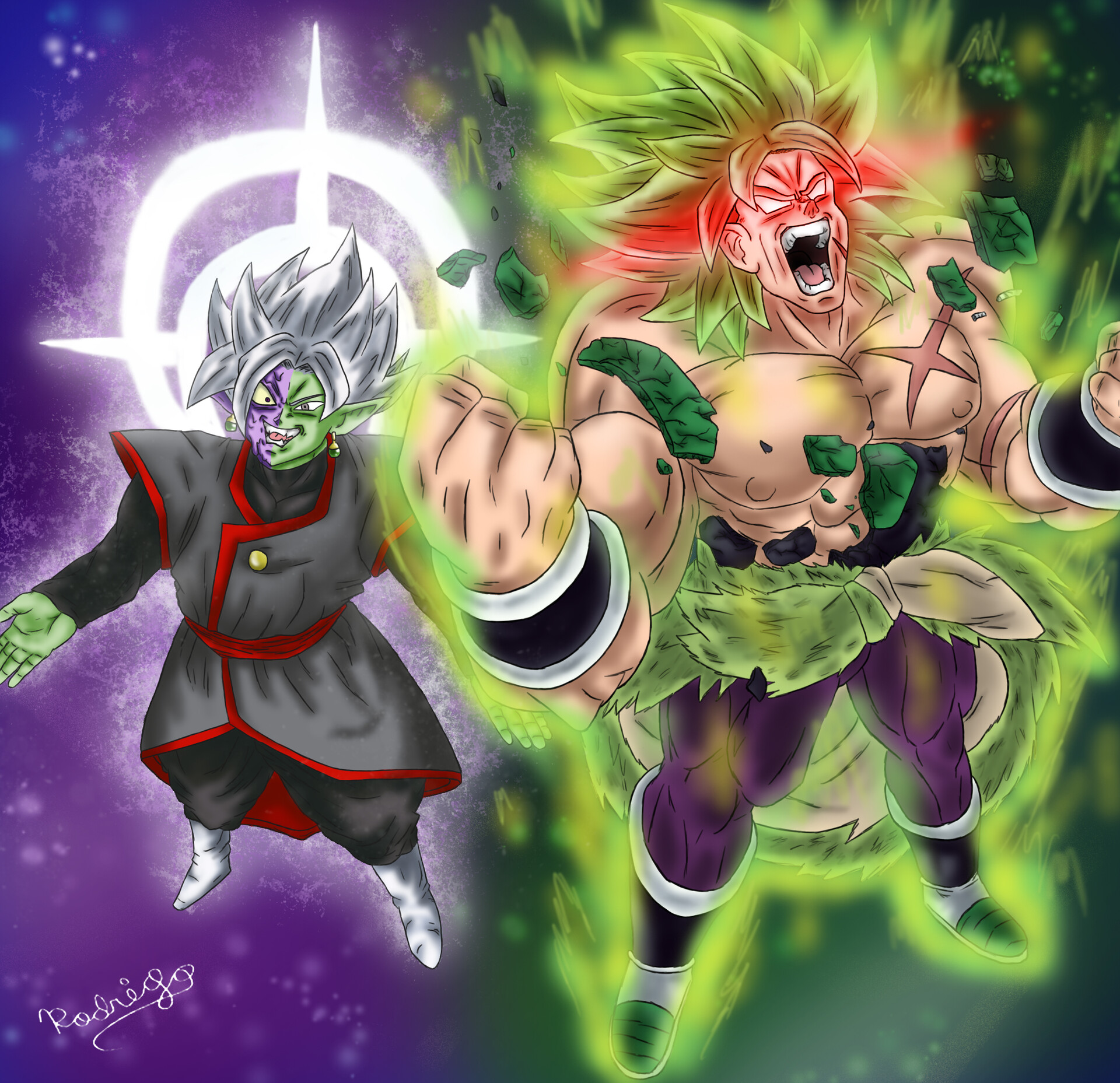 ArtStation Zamasu Gattai And Broly SSJ Full Power