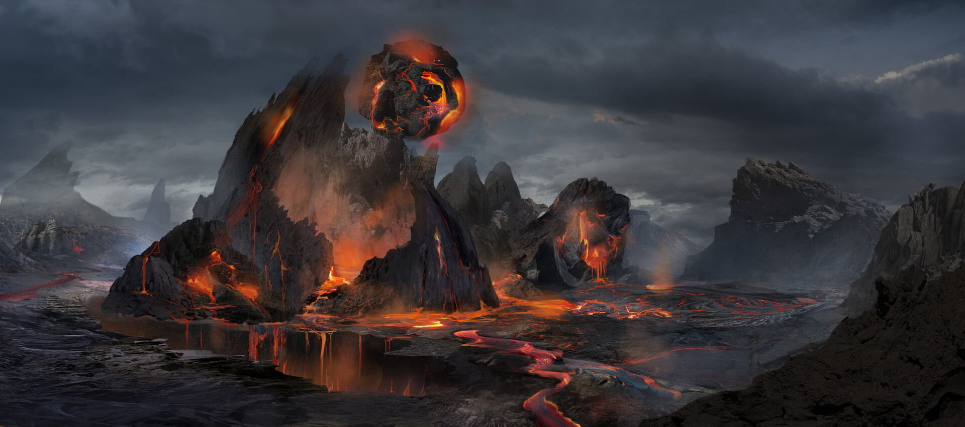 ArtStation Epic Nature - Volcanic Mountain, See
