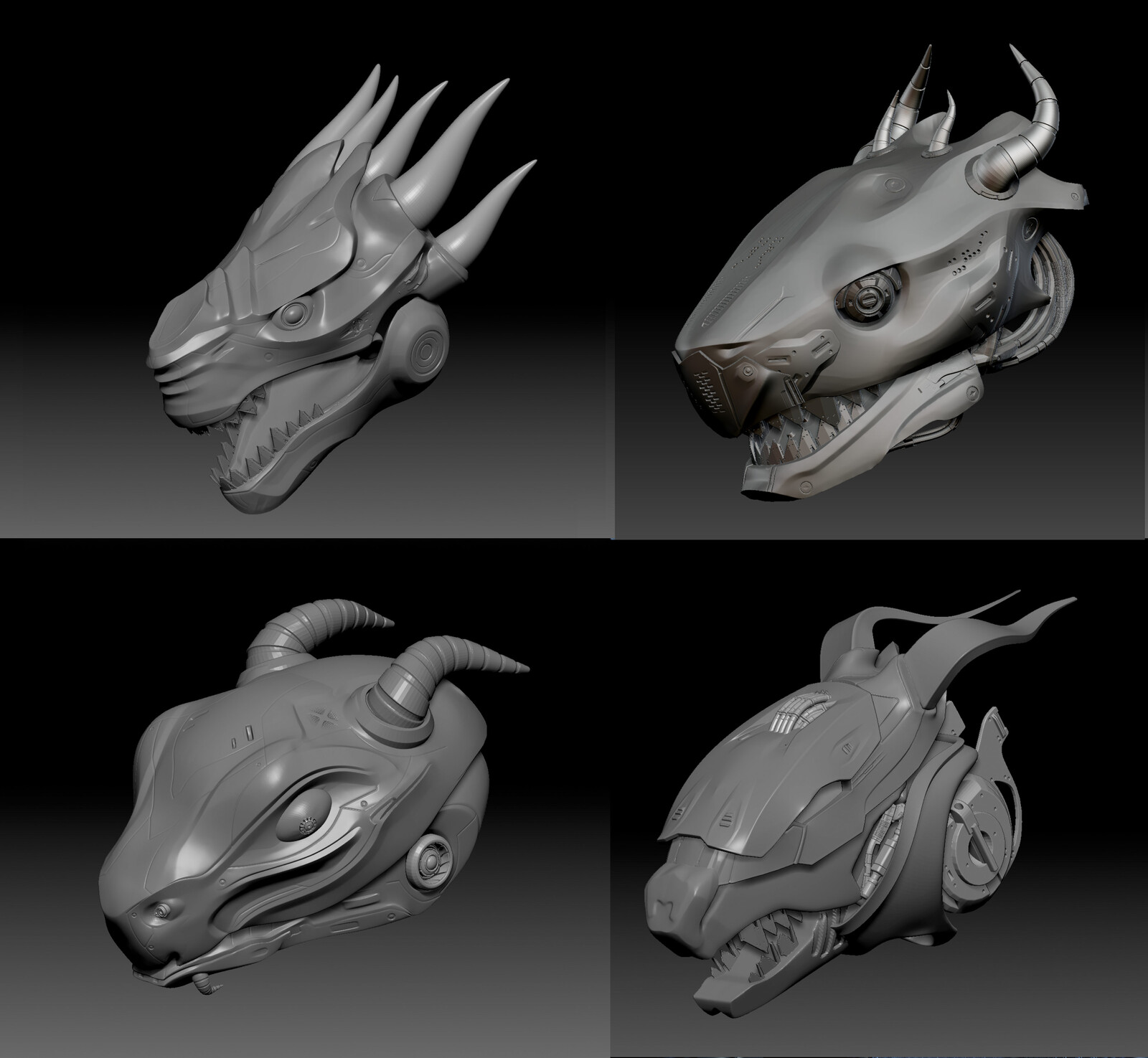 various Zbrush sculpts