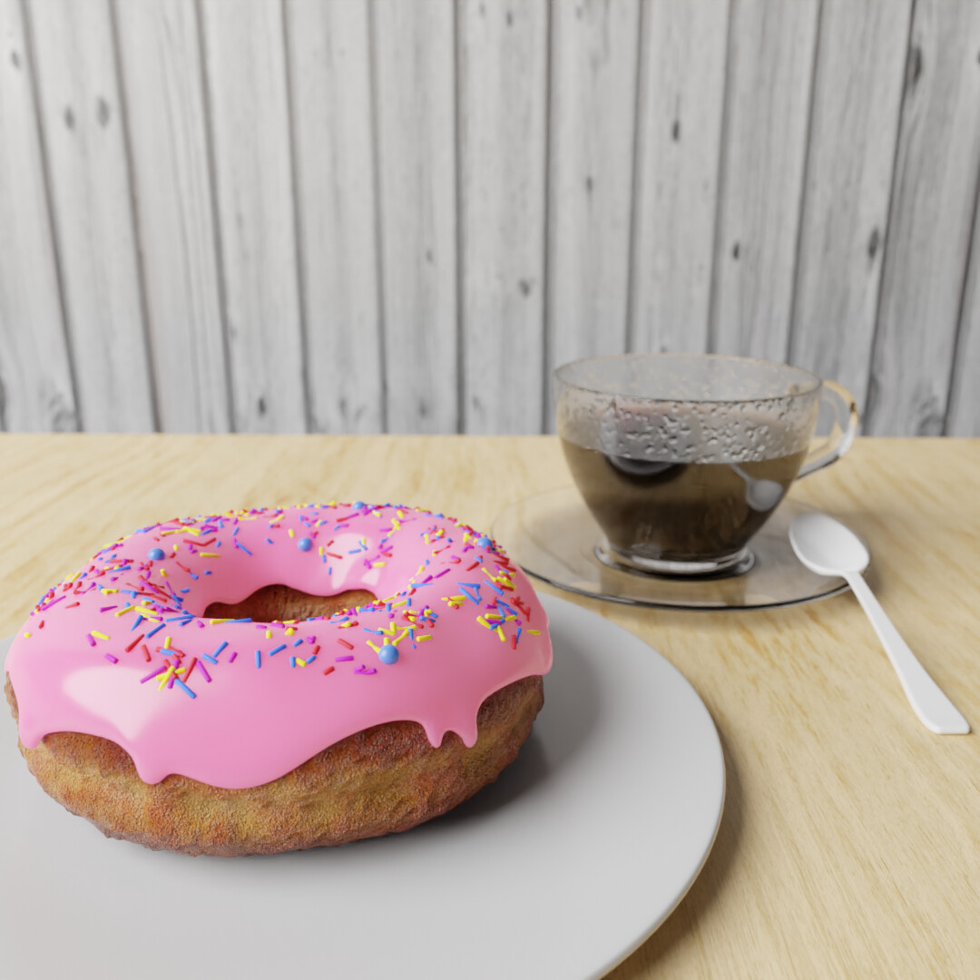 ArtStation - Donut & Coffee cup