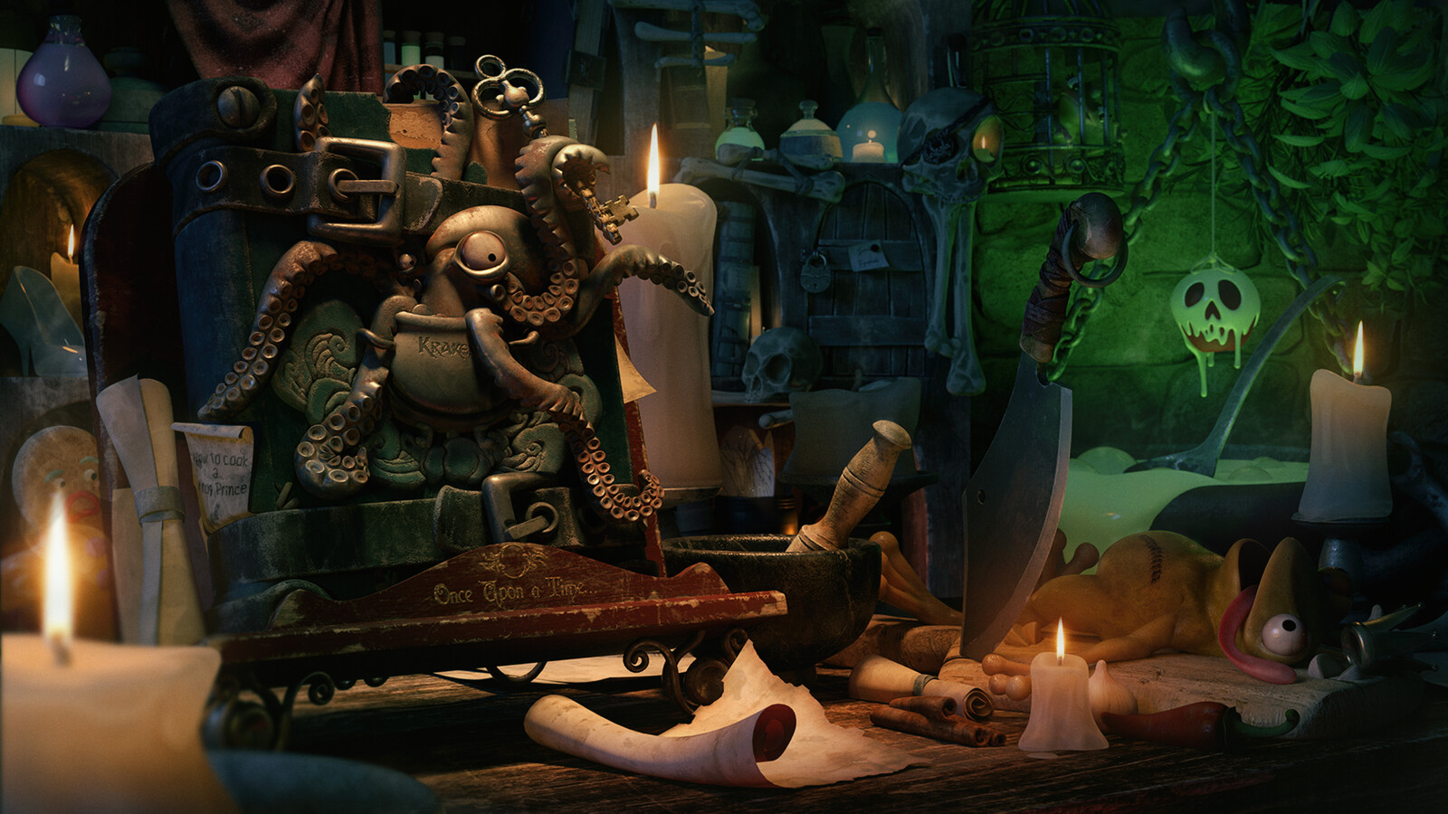 Witch's cooking table - Lighting Breakdown