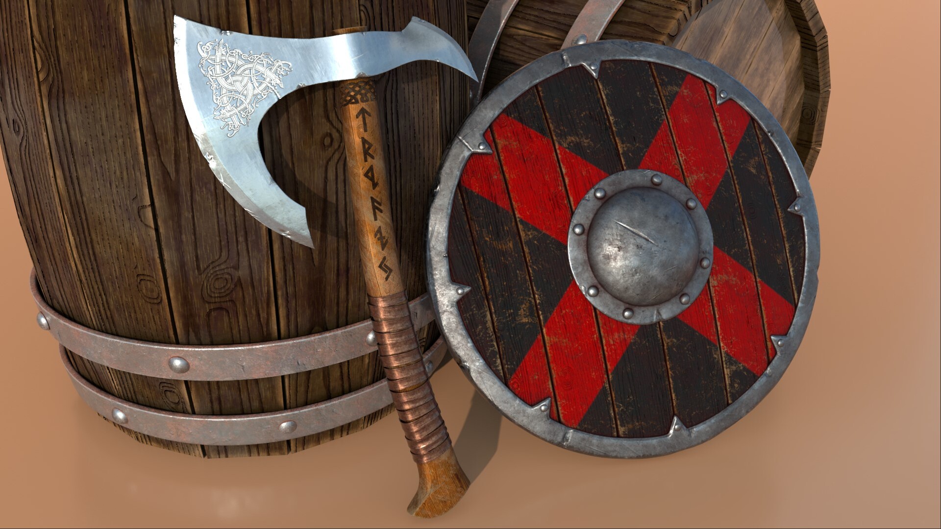 ArtStation - Viking Axe and Shield