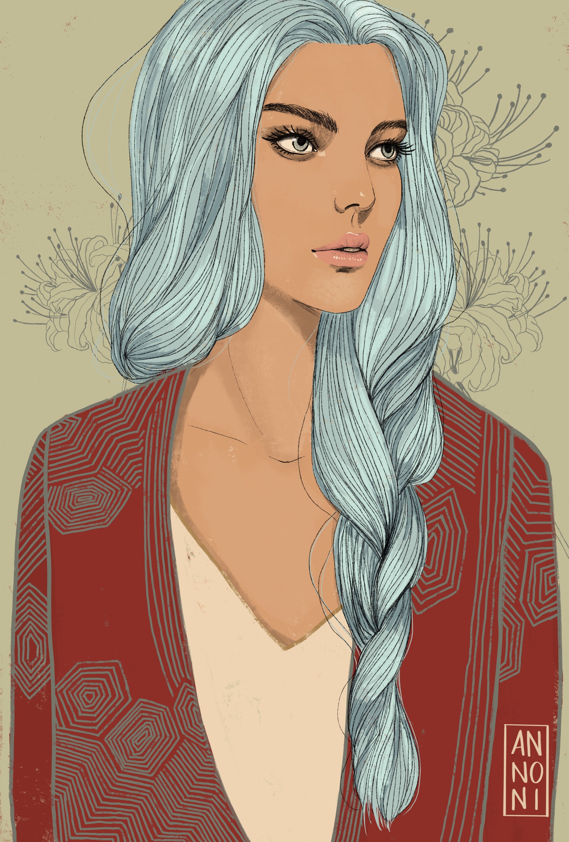 devolver digital blue hair girl