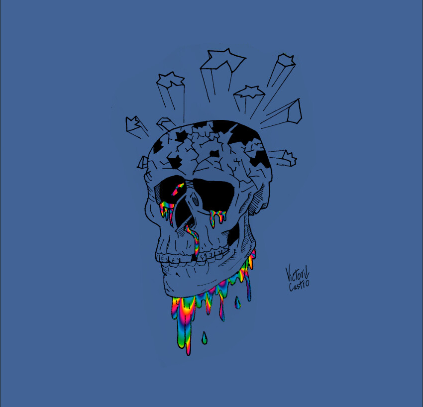 ArtStation - Psychedelic slime Skull