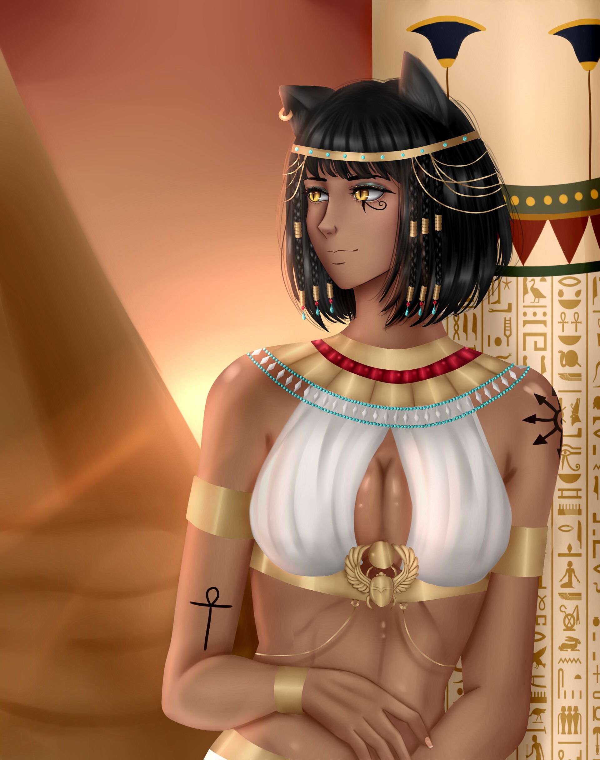 ArtStation - Egyptian goddess girl- Netheb