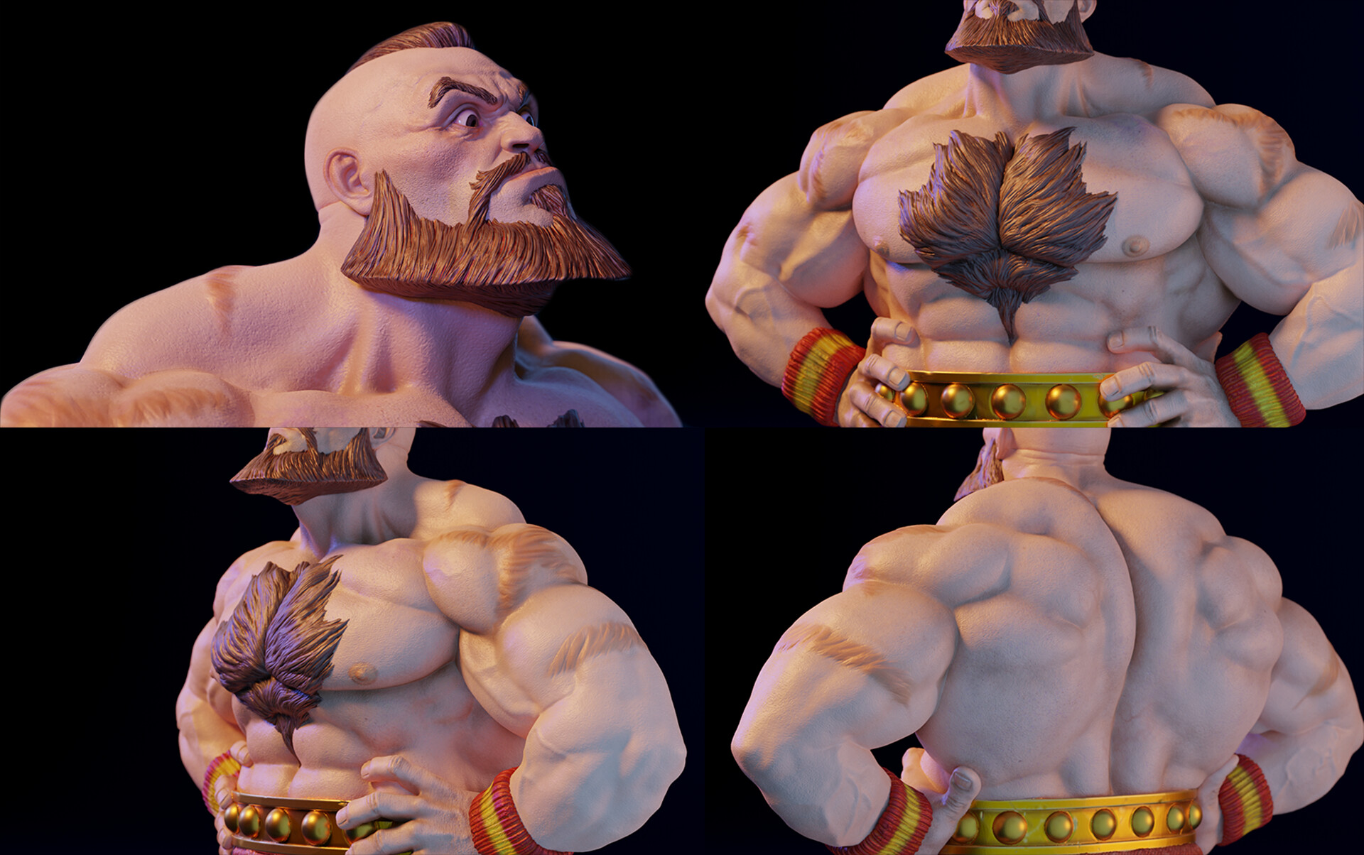 Zangief for 3D Print, 1/6 Scale Statue - ZBrushCentral