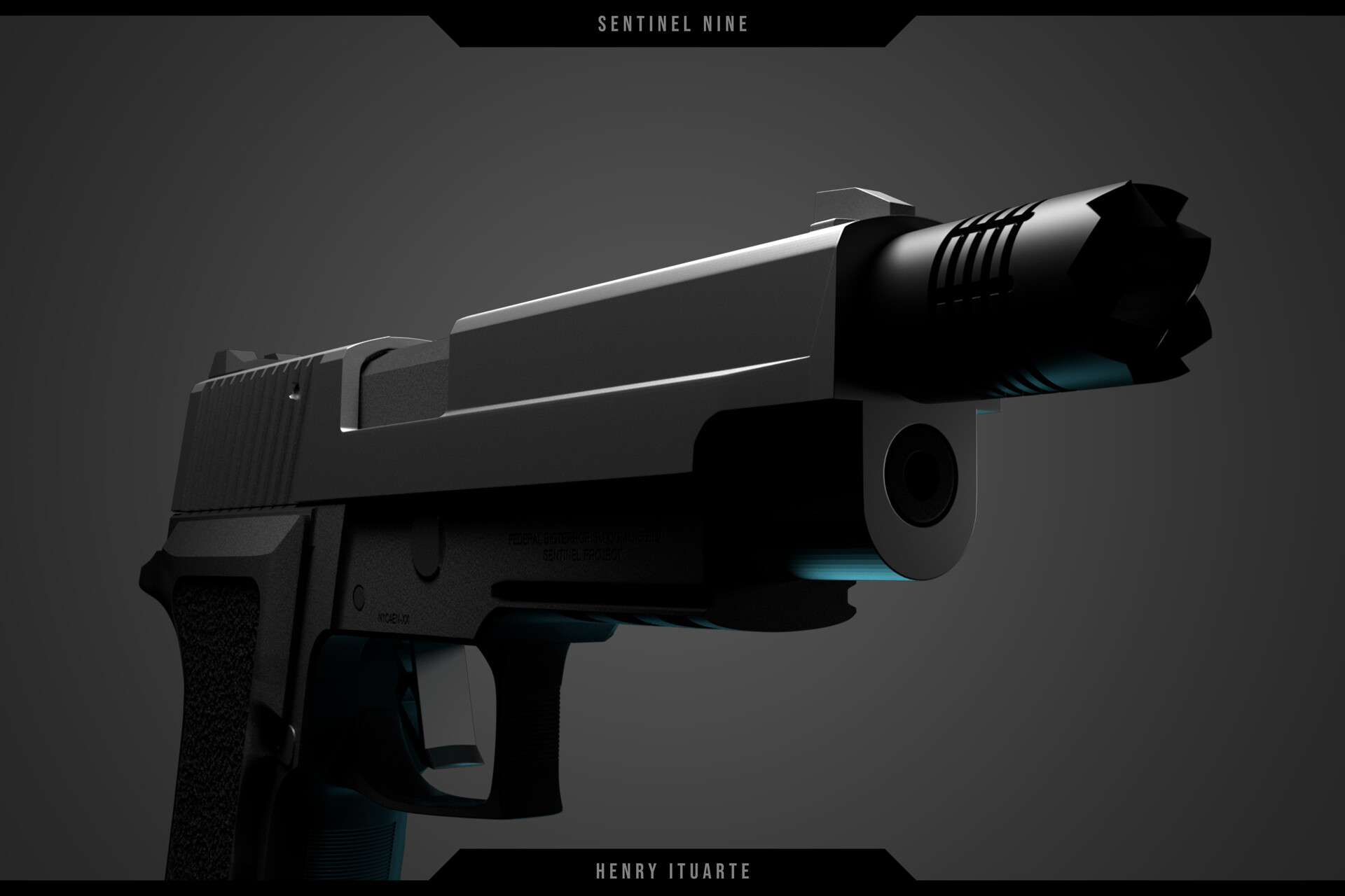 Henry Ituarte - 3D Printable Sentinel Nine Gun from Resident Evil.