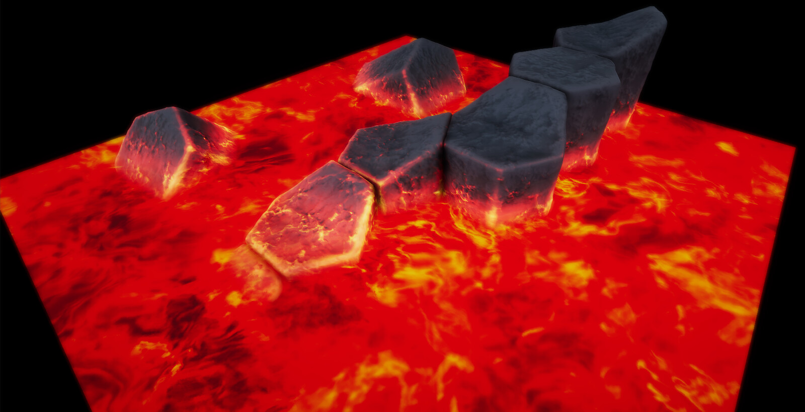 Lava rendering in Unity with dynamic blending