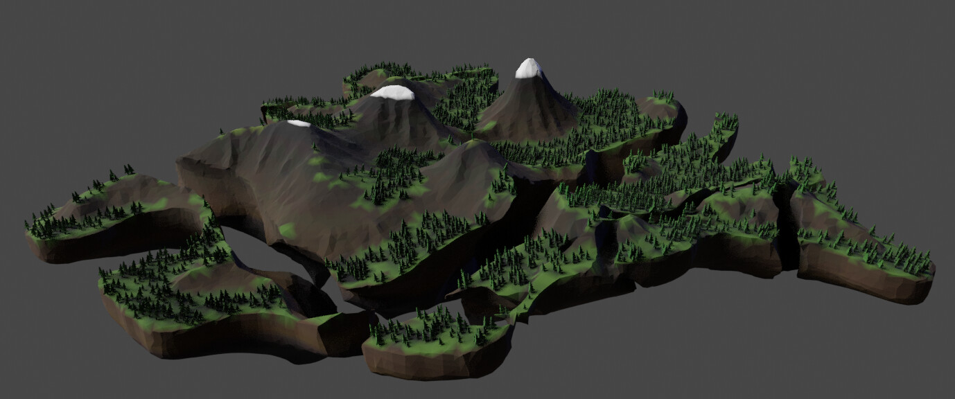 A final randomized output of a Houdini floating Island generator.