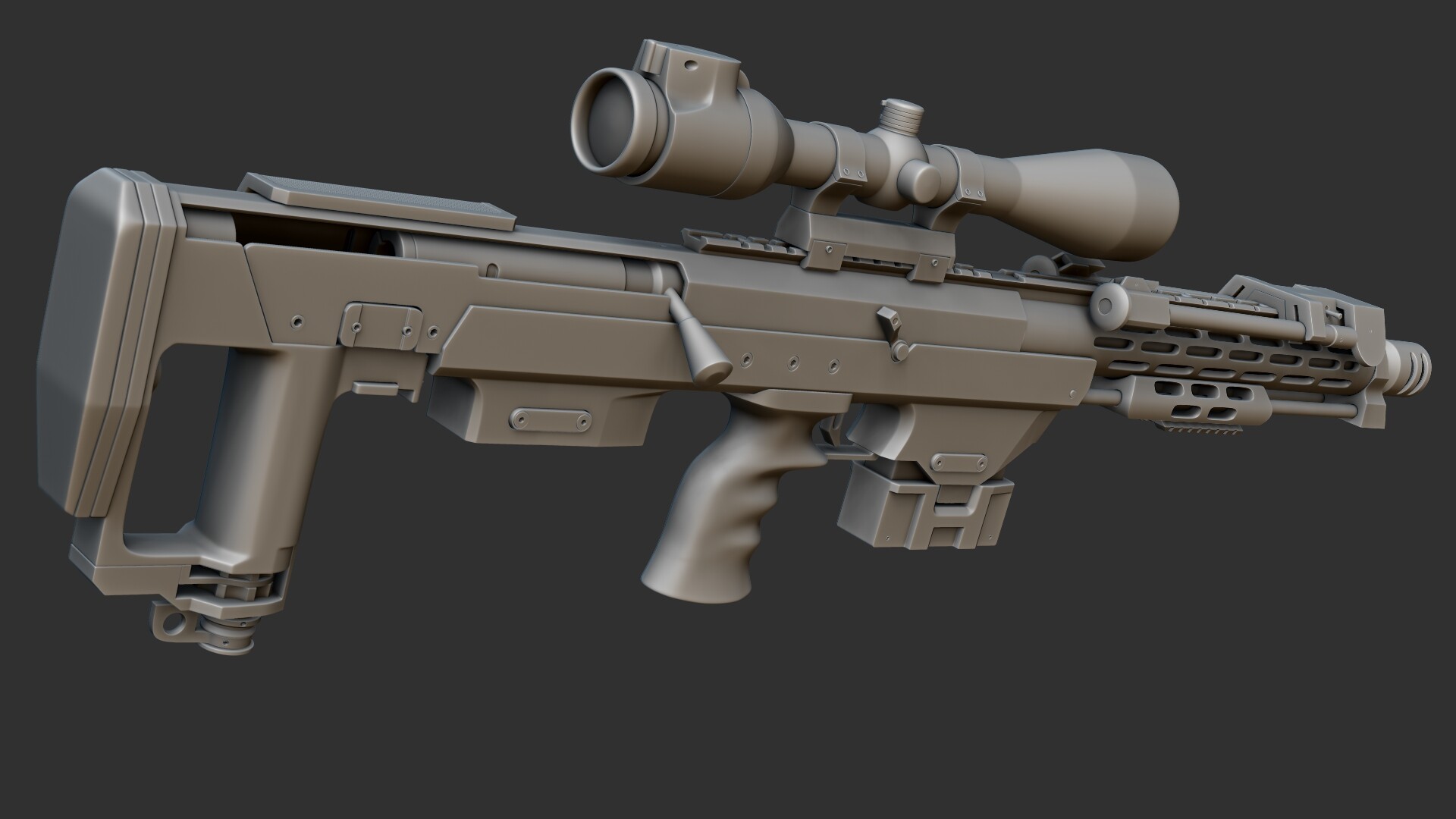 Artstation Dsr1 Rifle Clay Render Eniola Olumegbon